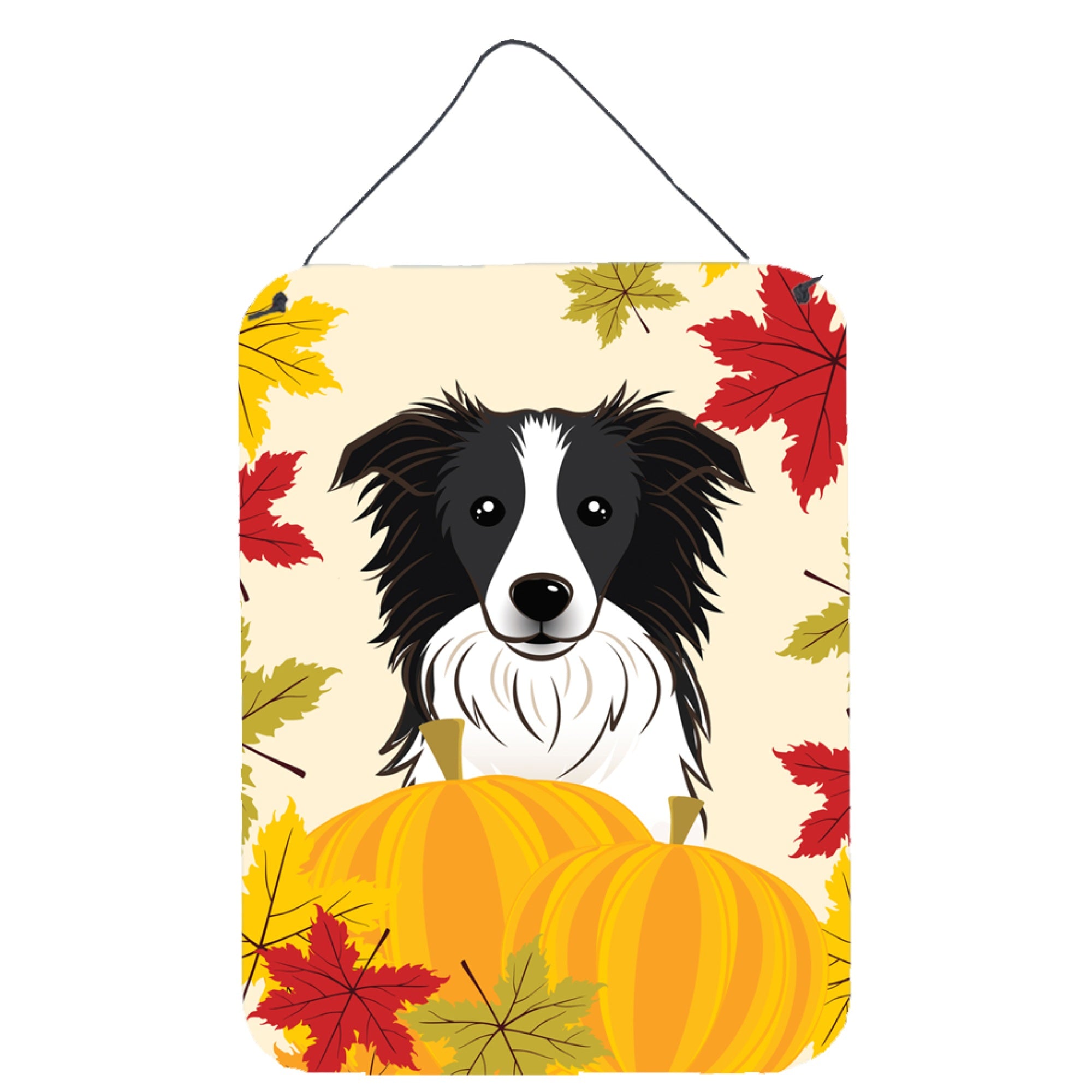 'Caroline'S Treasures Border Collie Thanksgiving Wall Or Door Hanging Prints Bb2047Ds1216, 16Hx12W, Multicolor''