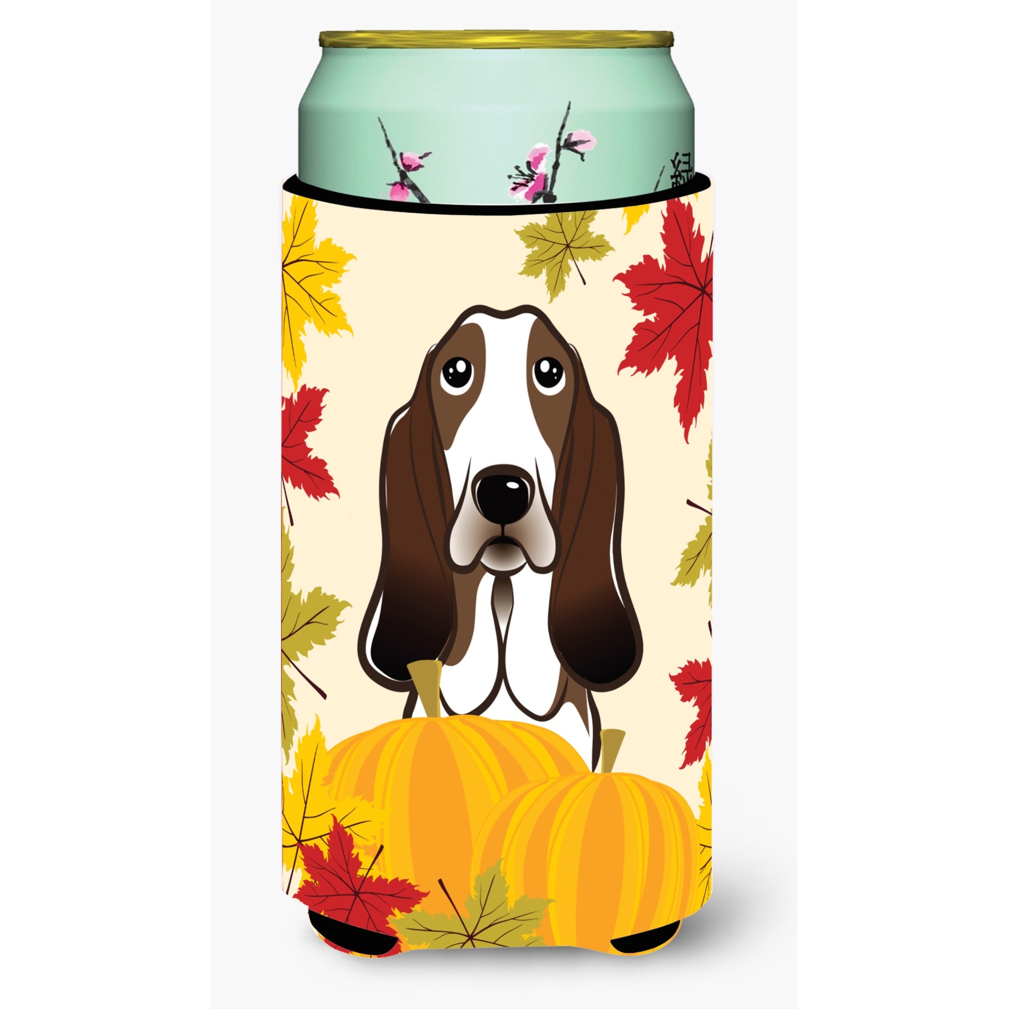 'Caroline'S Treasures Bb2049Tbc ''''Basset Hound Thanksgiving'''' Tall Boy Hugger Koozie, Multicolor''