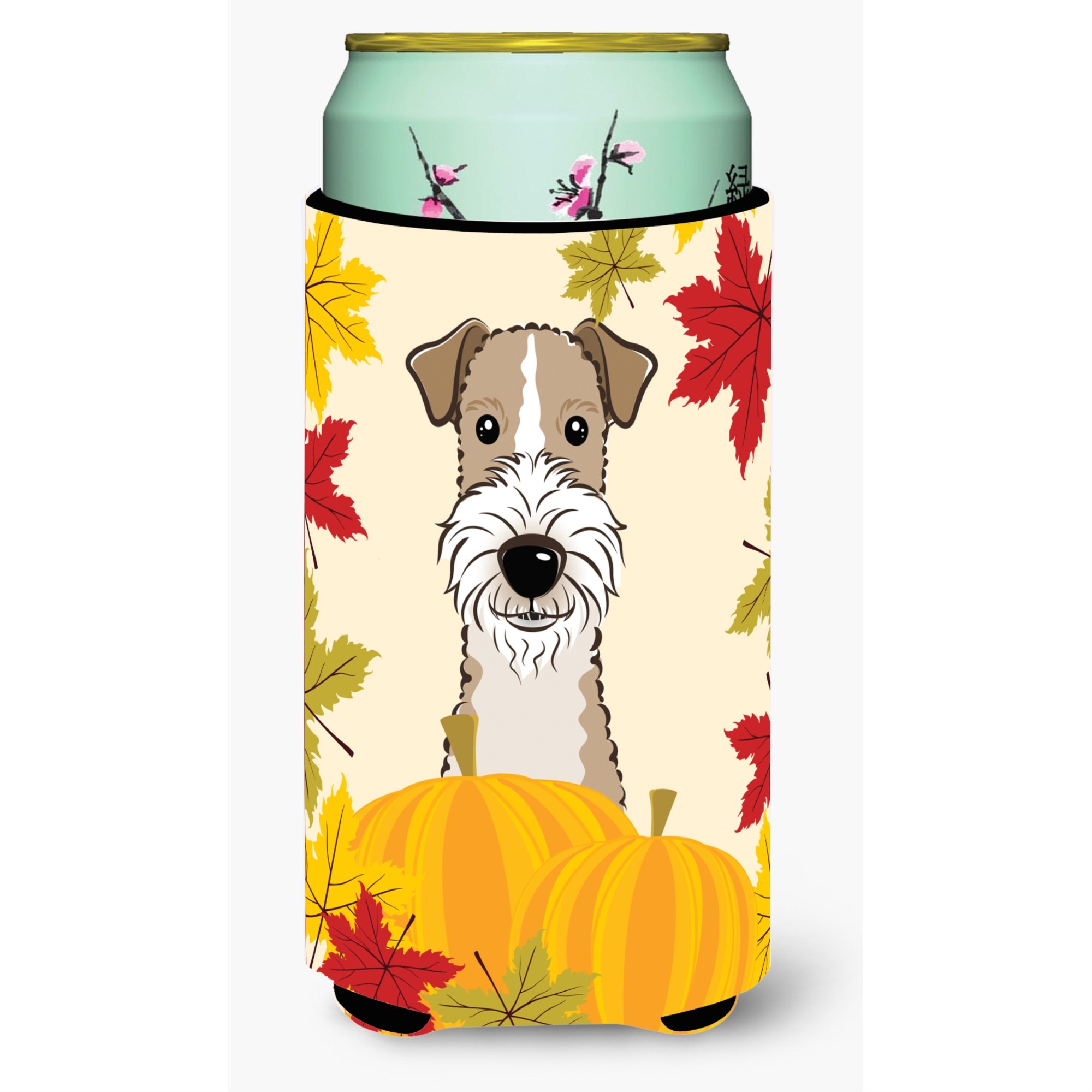 'Caroline'S Treasures Bb2053Tbc ''''Wire Haired Fox Terrier Thanksgiving'''' Tall Boy Hugger Koozie, Multicolor''