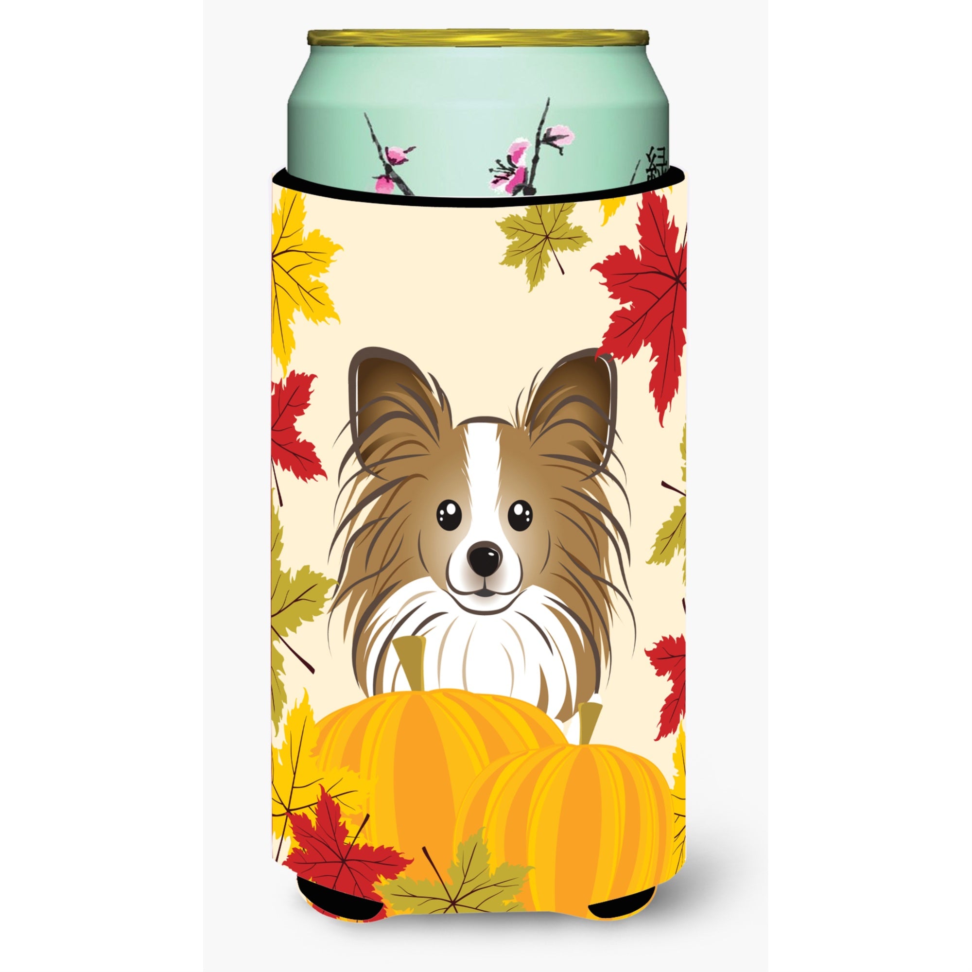 'Caroline'S Treasures Bb2054Tbc ''''Papillion Thanksgiving'''' Tall Boy Hugger Koozie, Multicolor''