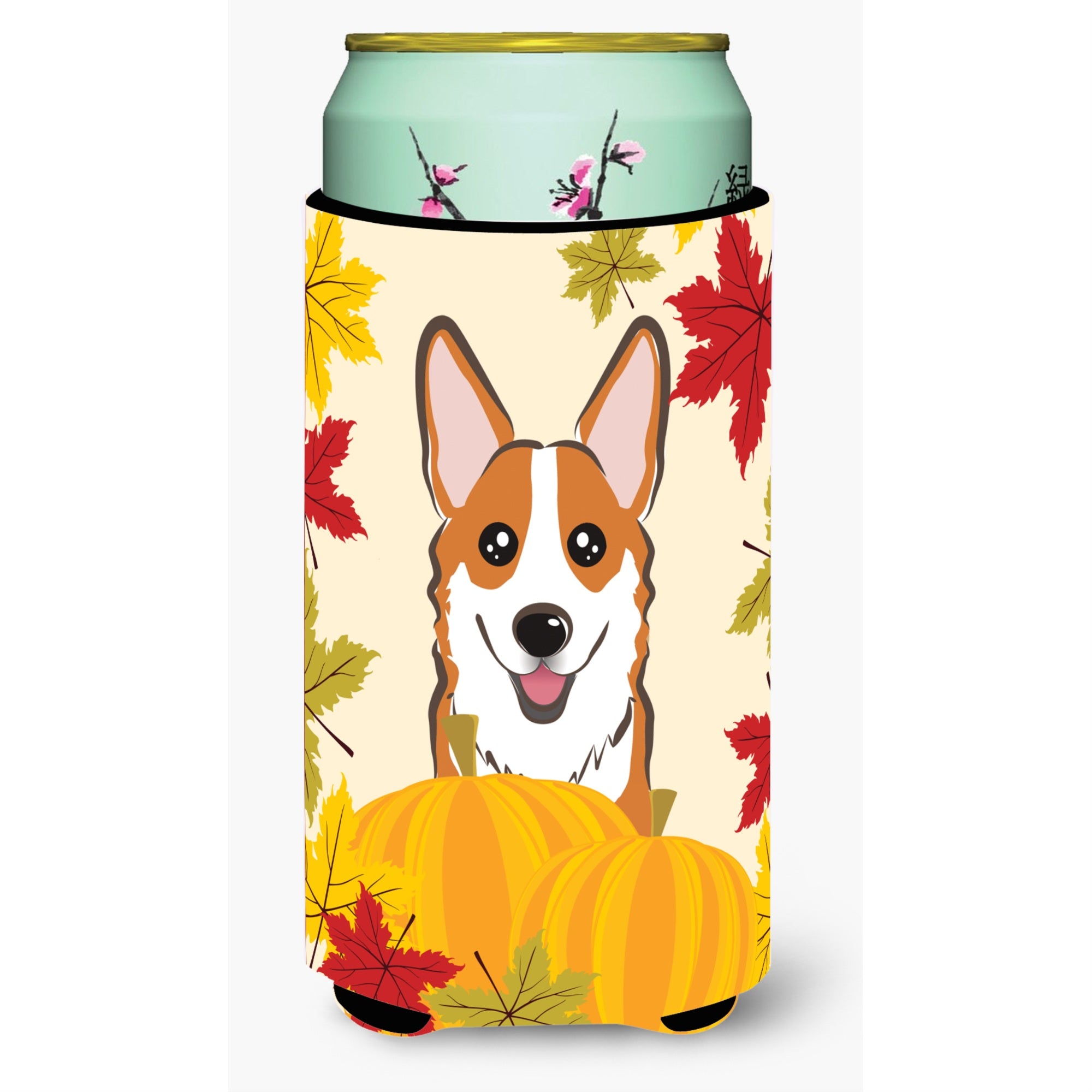 'Caroline'S Treasures Bb2060Tbc ''''Red Corgi Thanksgiving'''' Tall Boy Hugger Koozie, Multicolor''