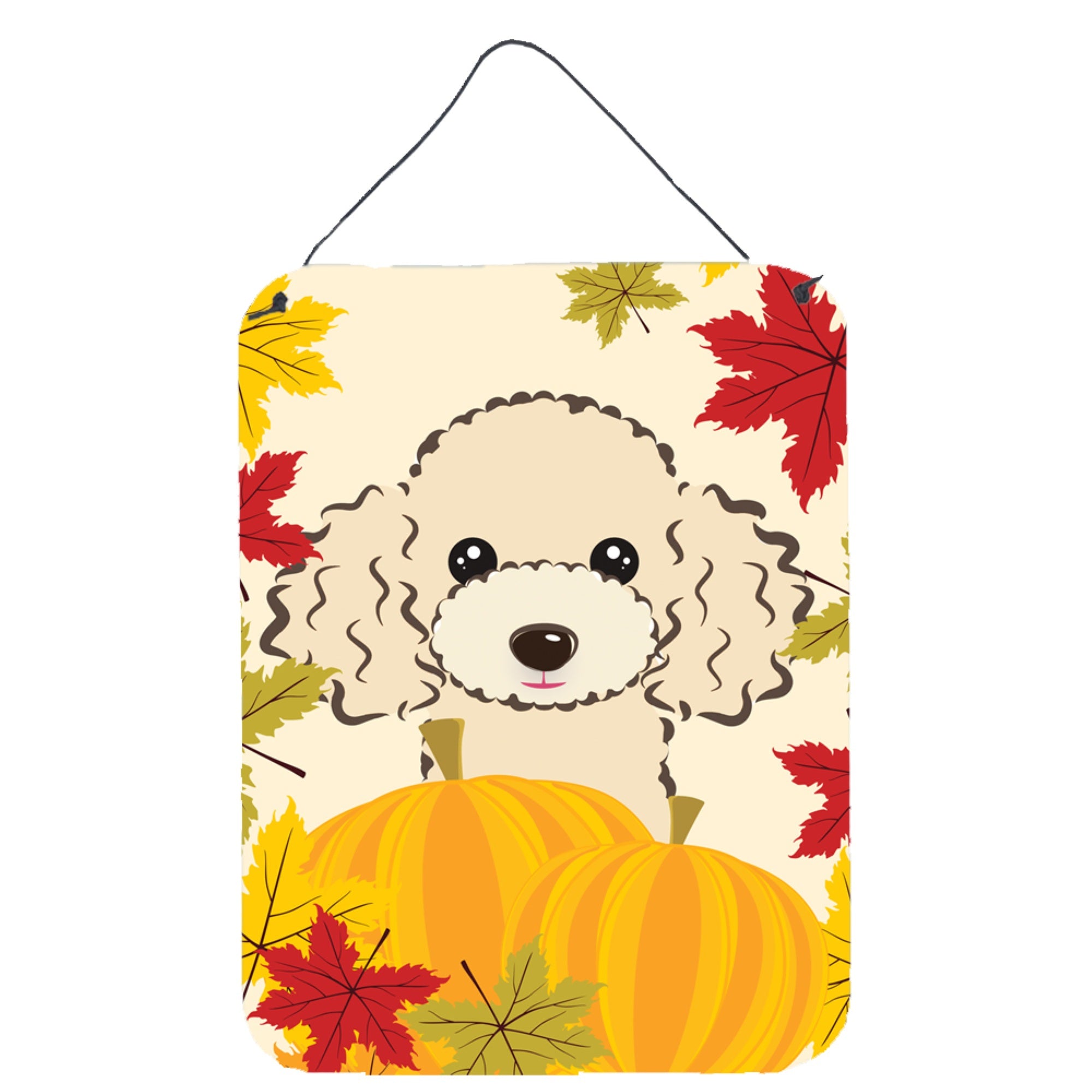 'Caroline'S Treasures Buff Poodle Thanksgiving Wall Or Door Hanging Prints Bb2064Ds1216, 16Hx12W, Multicolor''