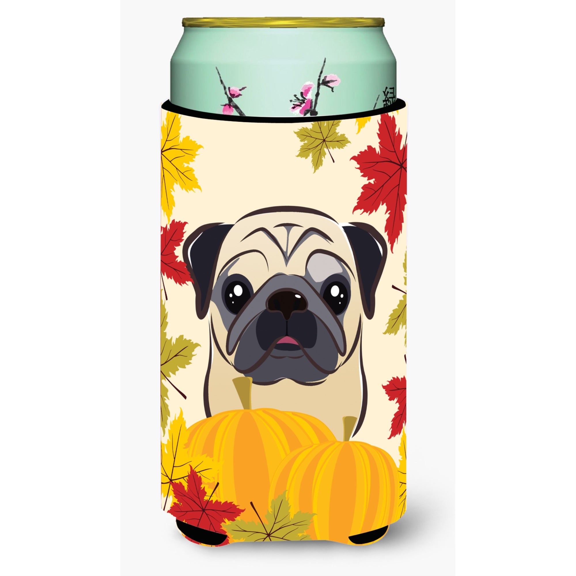 'Caroline'S Treasures Bb2068Tbc ''''Fawn Pug Thanksgiving'''' Tall Boy Hugger Koozie, Multicolor''
