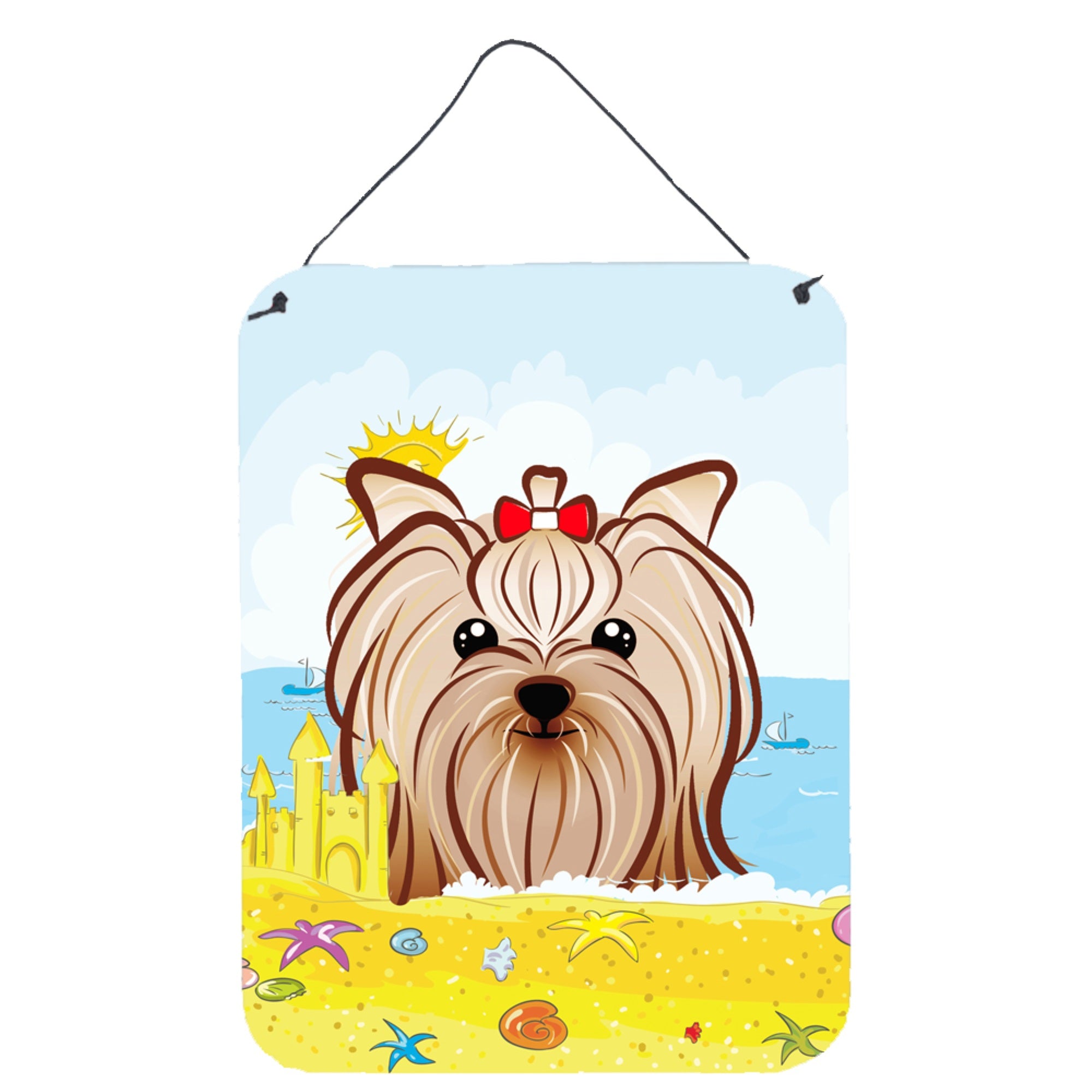 'Caroline'S Treasures Yorkie Yorkshire Terrier Summer Beach Wall Or Door Hanging Prints Bb2072Ds1216, 16Hx12W, Multicolor''