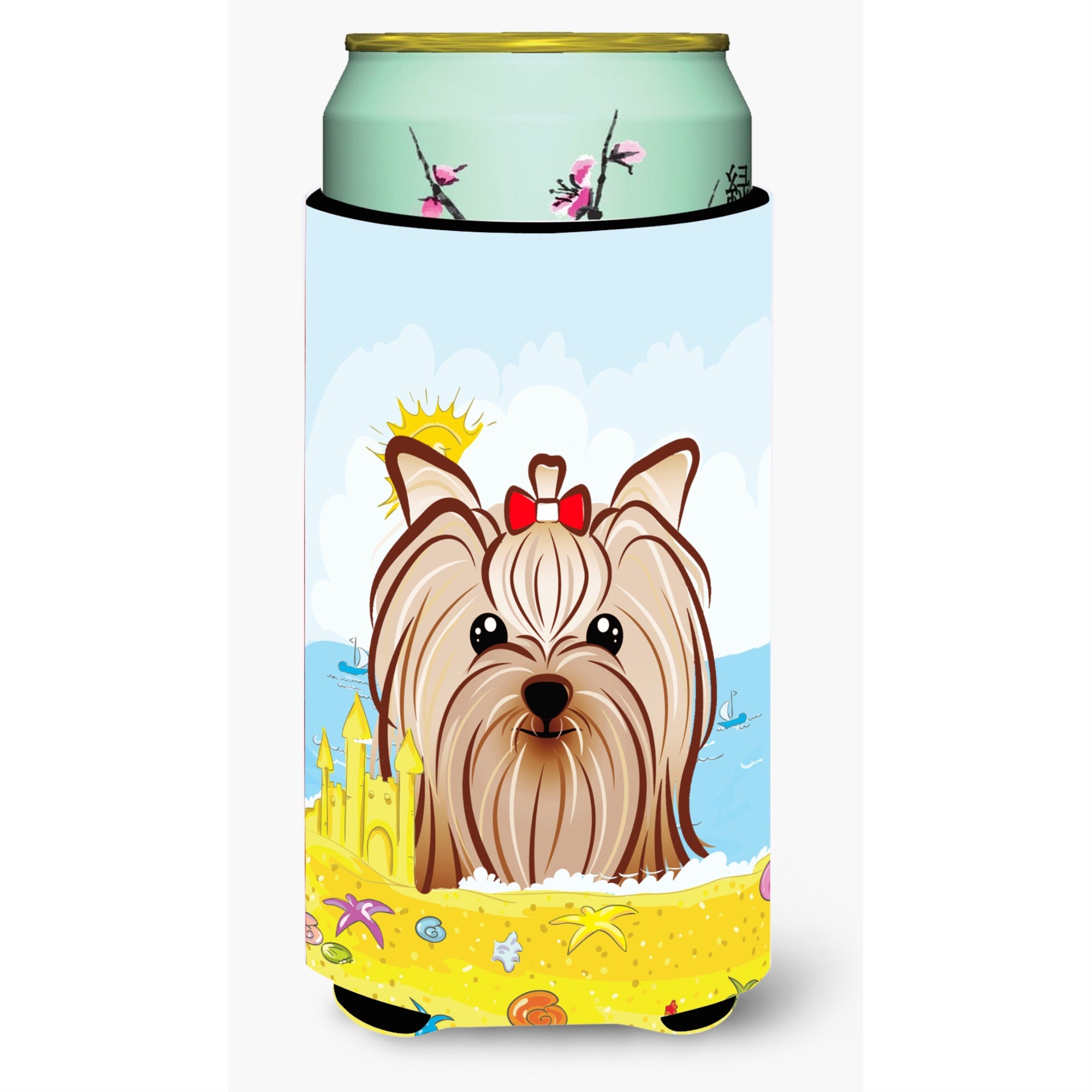 'Caroline'S Treasures Bb2072Tbc ''''Yorkie Yorkshire Terrier Summer Beach'''' Tall Boy Hugger Koozie, Multicolor''
