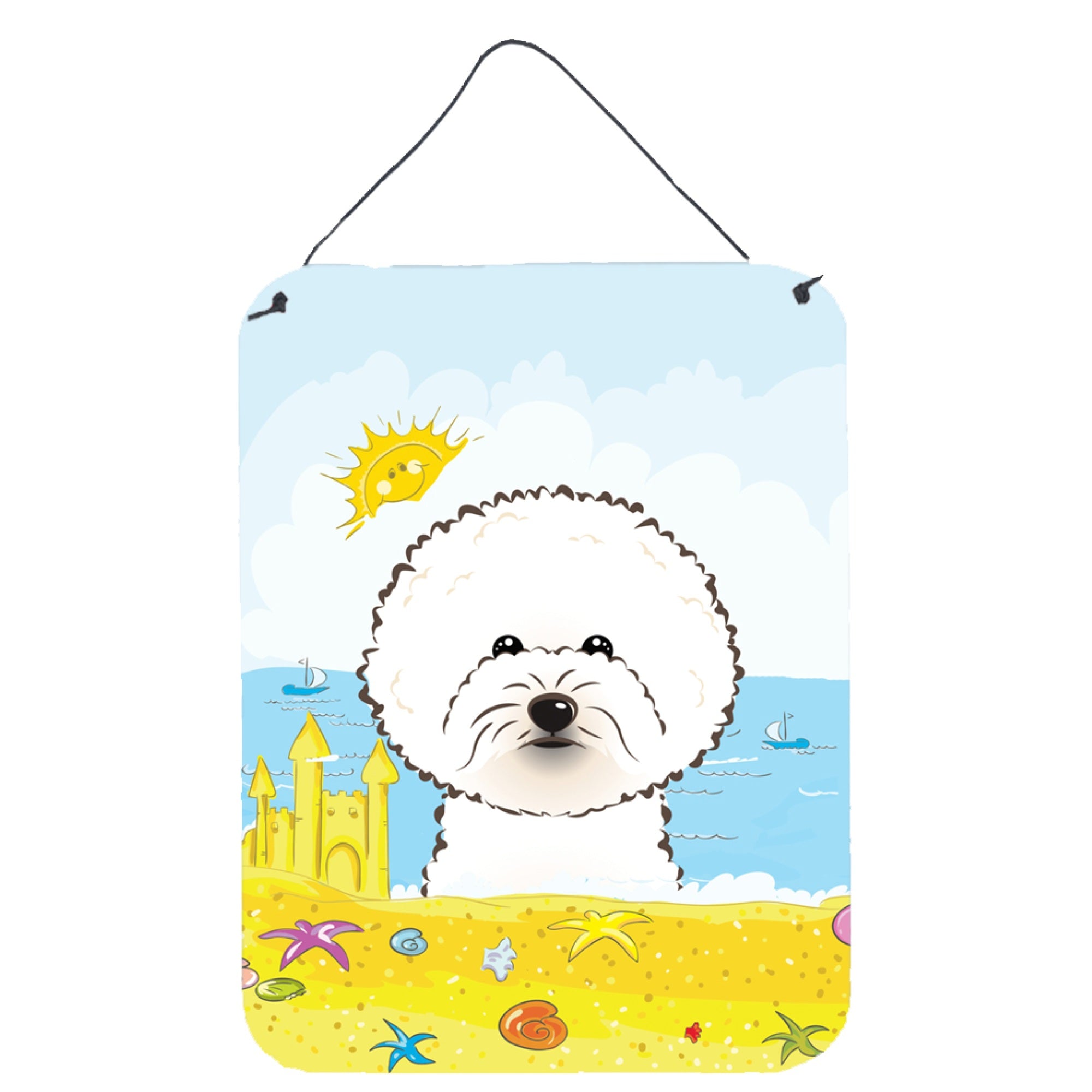 'Caroline'S Treasures Bichon Frise Summer Beach Wall Or Door Hanging Prints Bb2085Ds1216, 16Hx12W, Multicolor''