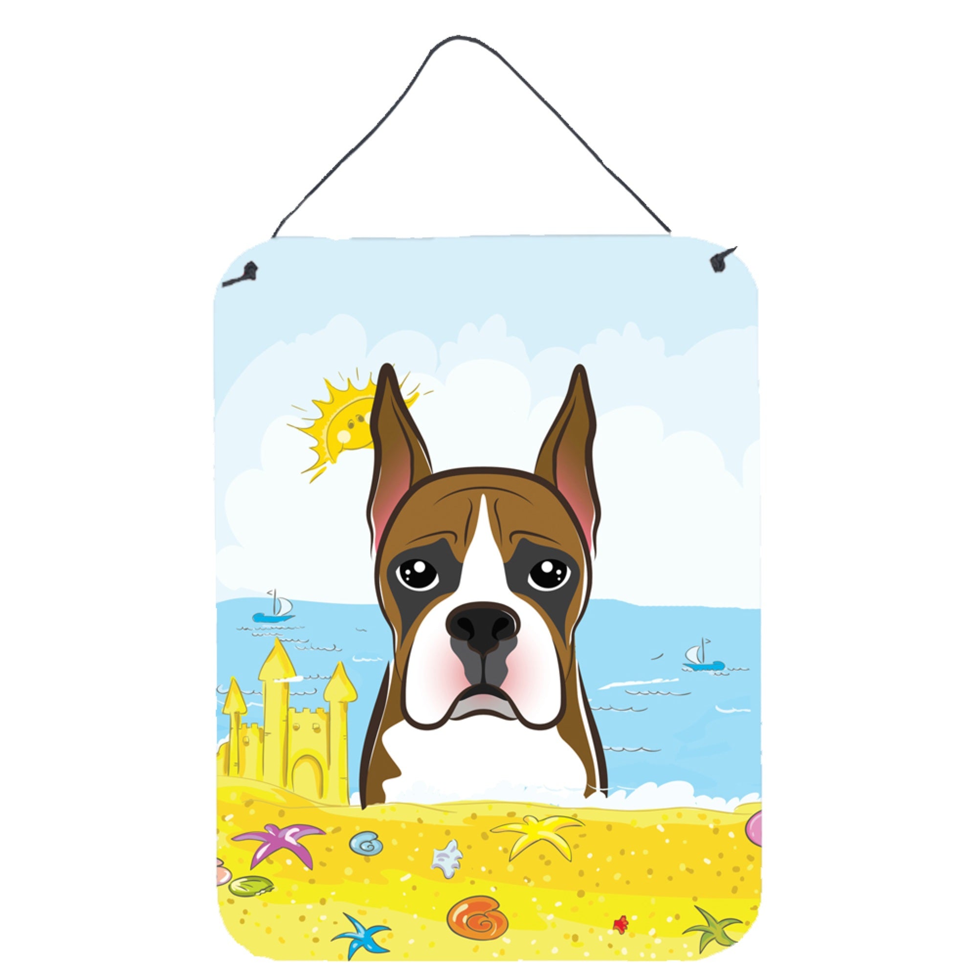 'Caroline'S Treasures Boxer Summer Beach Wall Or Door Hanging Prints Bb2091Ds1216, 16Hx12W, Multicolor''
