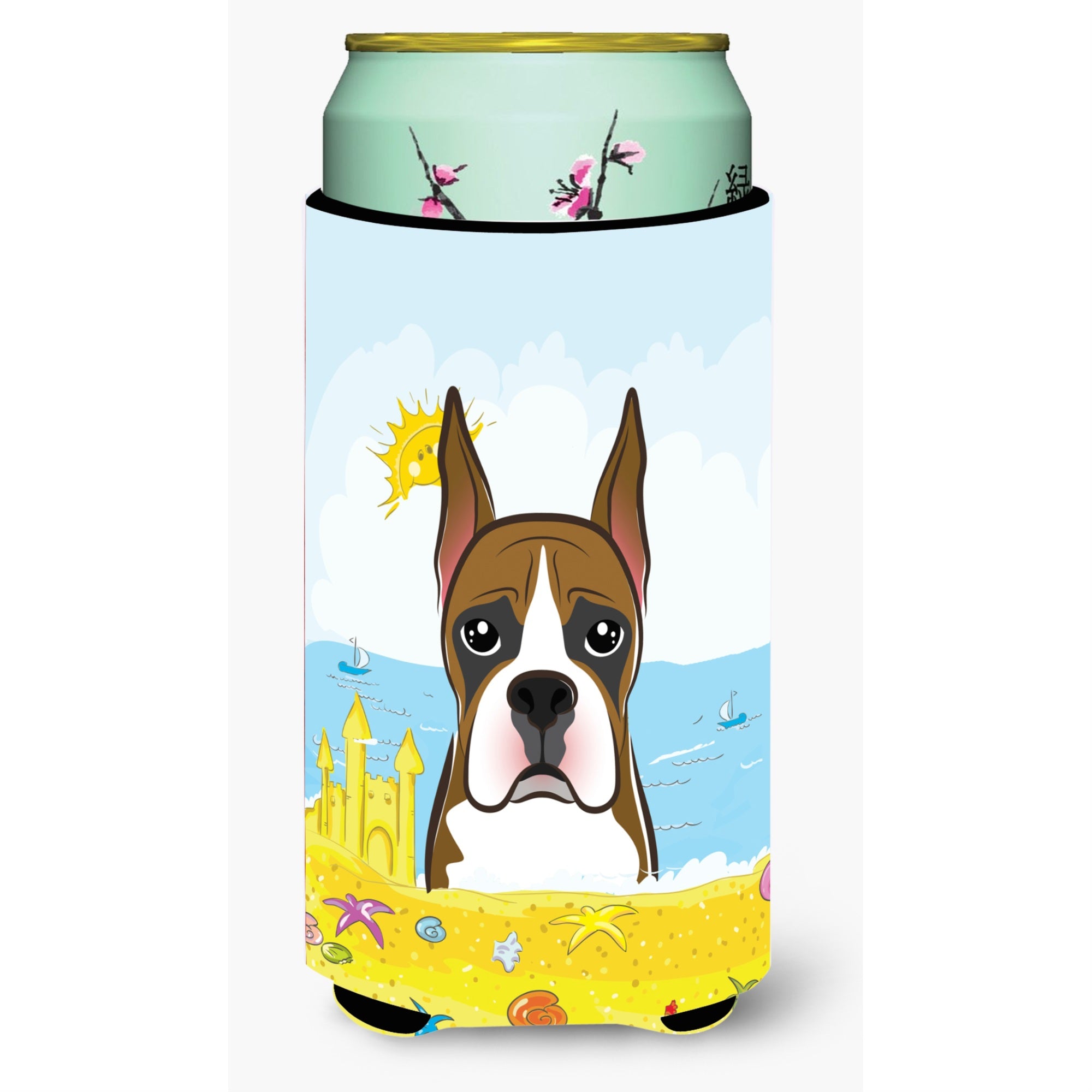'Caroline'S Treasures Bb2091Tbc ''''Boxer Summer Beach'''' Tall Boy Hugger Koozie, Multicolor''