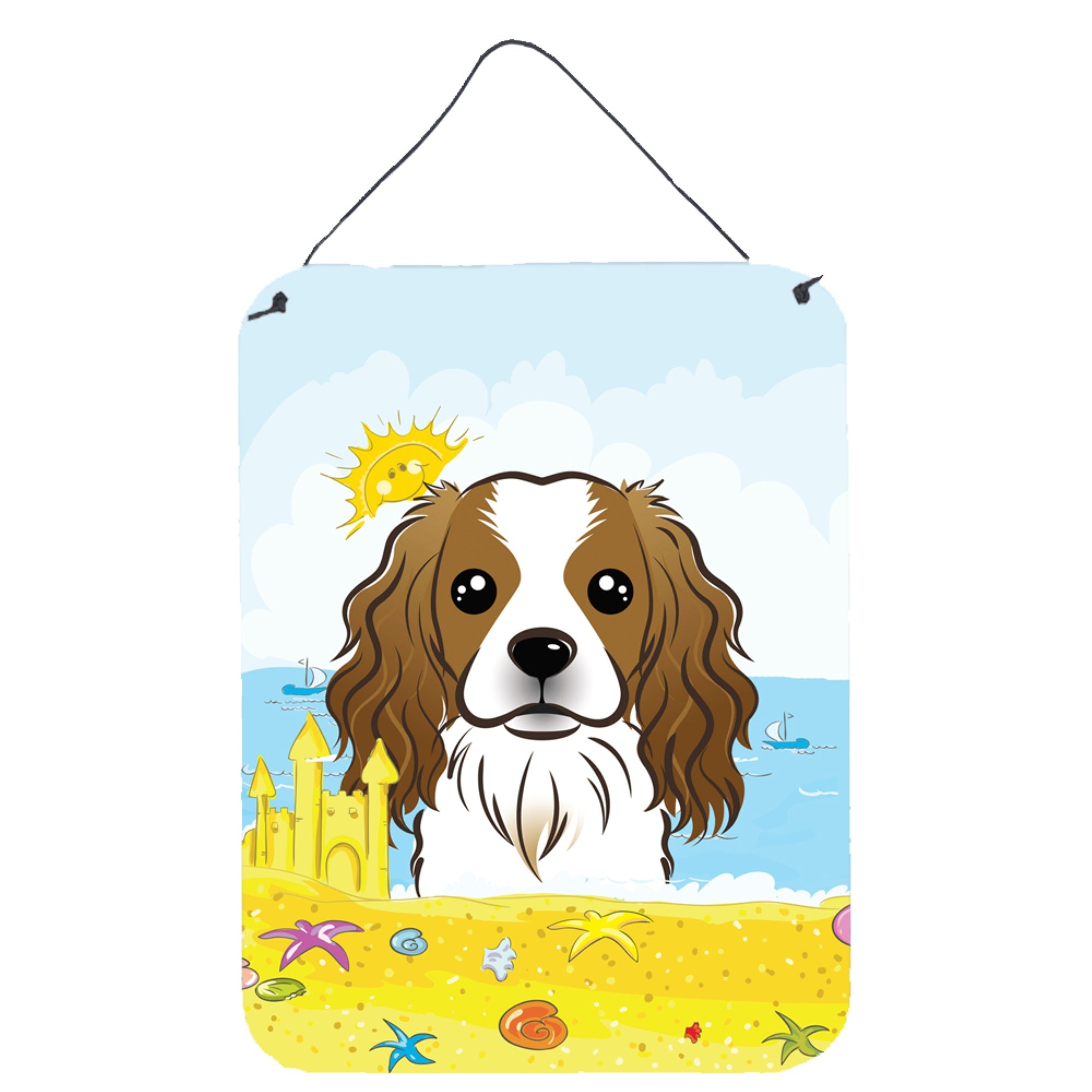 'Caroline'S Treasures Cavalier Spaniel Summer Beach Wall Or Door Hanging Prints Bb2092Ds1216, 16Hx12W, Multicolor''