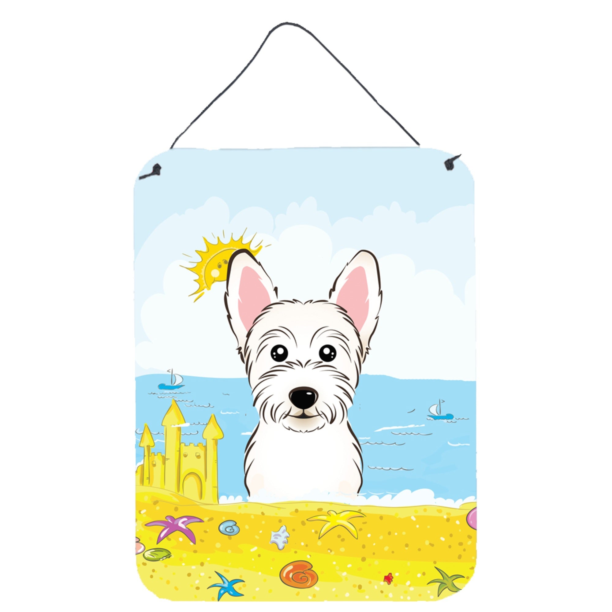 'Caroline'S Treasures Westie Summer Beach Wall Or Door Hanging Prints Bb2094Ds1216, 16Hx12W, Multicolor''