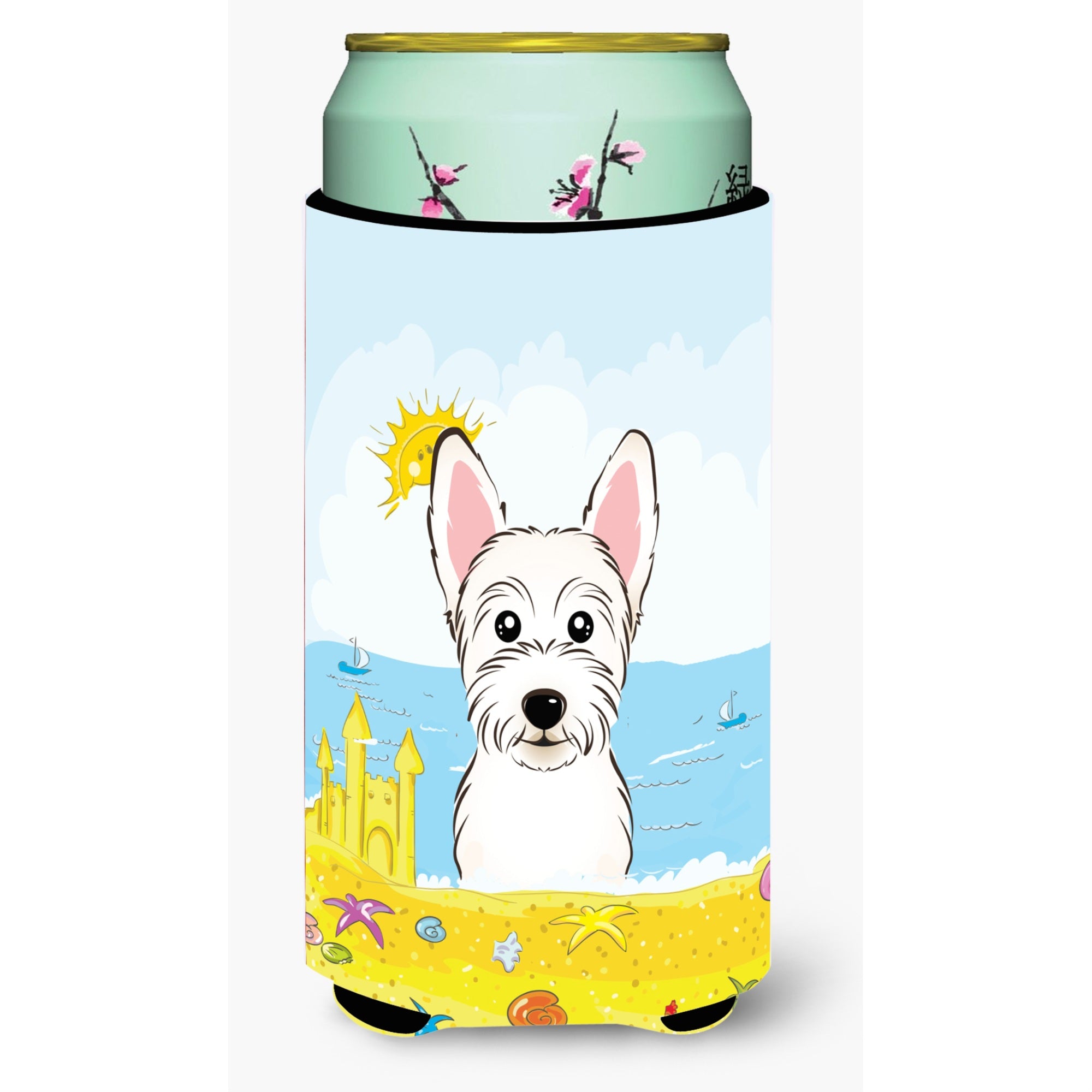 'Caroline'S Treasures Bb2094Tbc ''''Westie Summer Beach'''' Tall Boy Hugger Koozie, Multicolor''