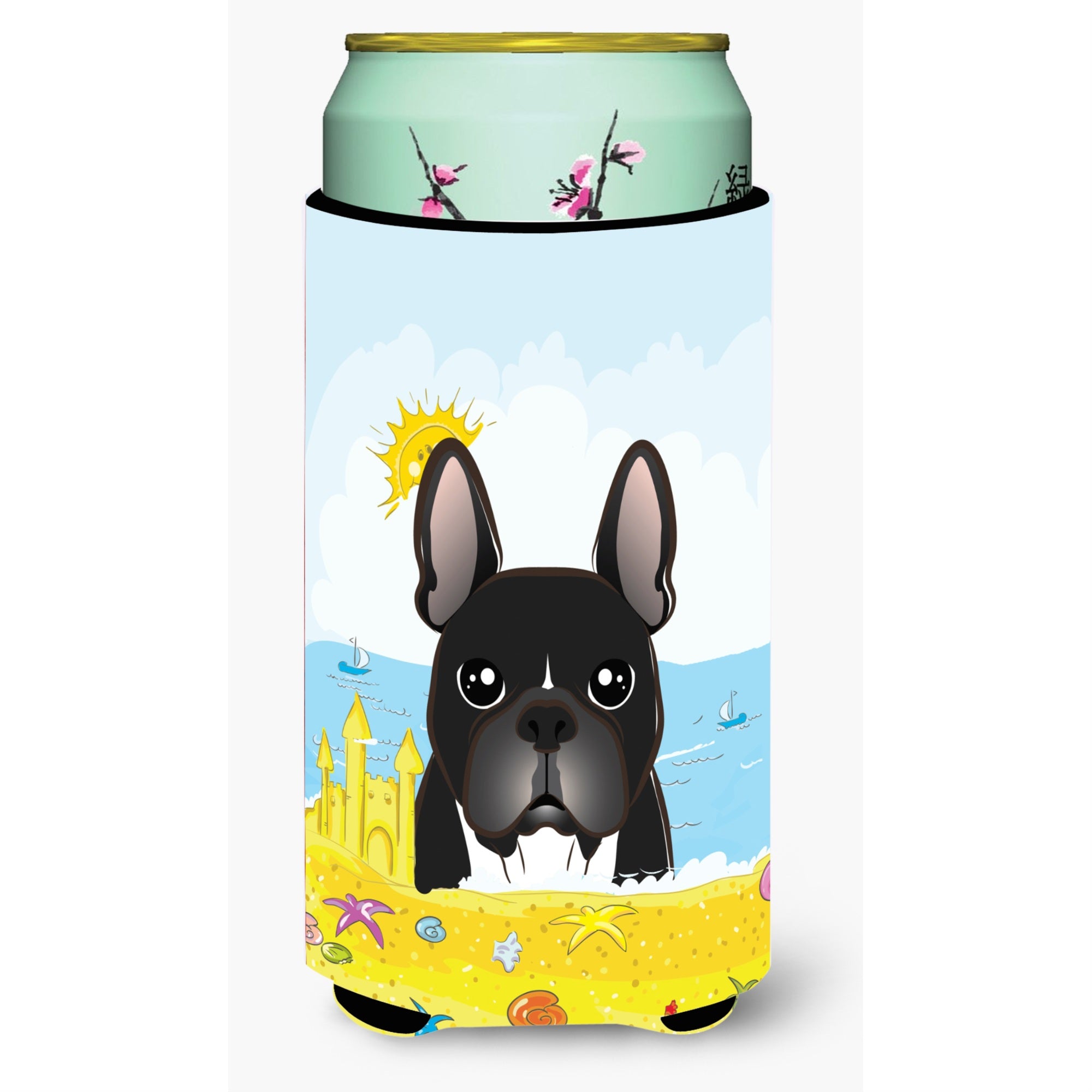 'Caroline'S Treasures Bb2095Tbc ''''French Bulldog Summer Beach'''' Tall Boy Hugger Koozie, Multicolor''