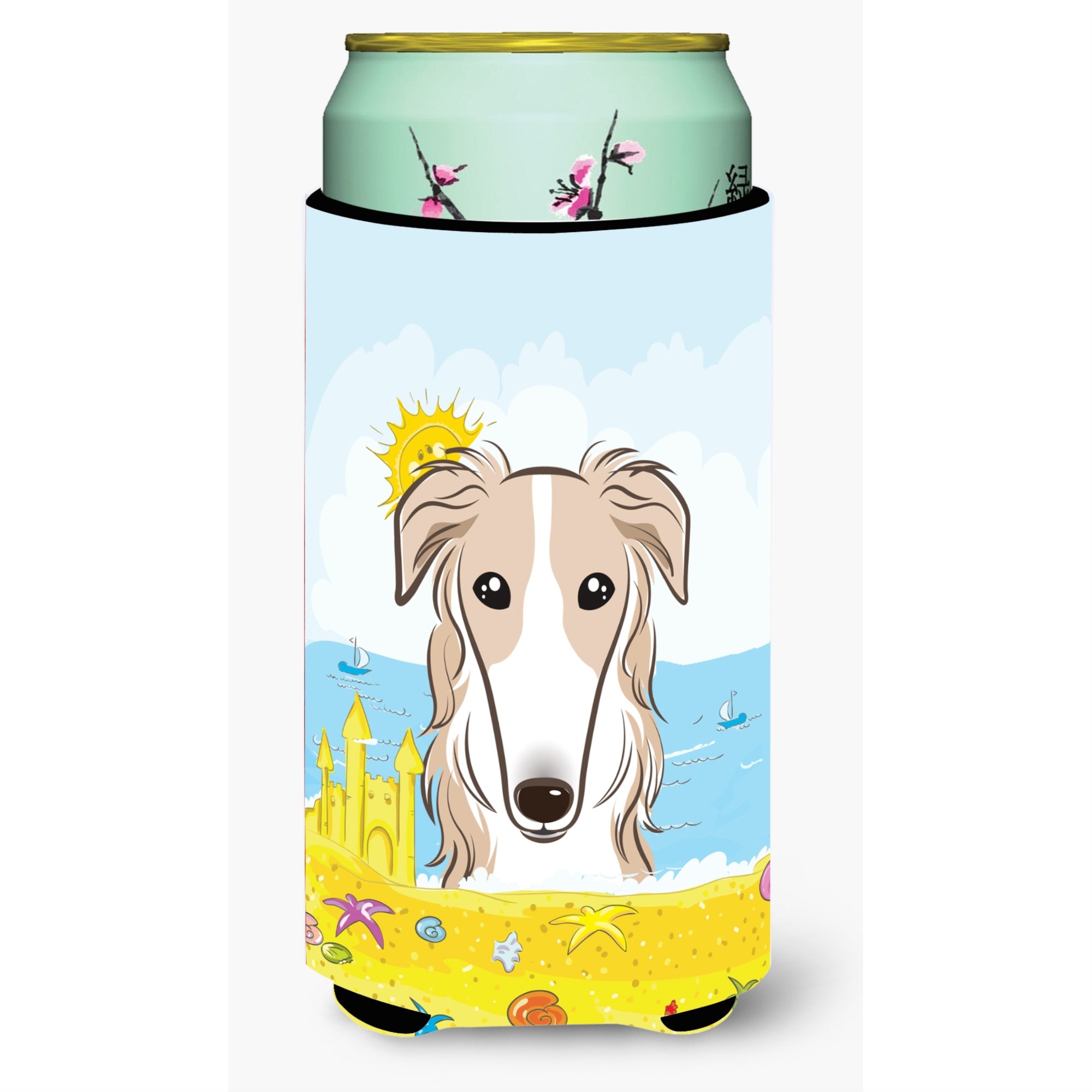 'Caroline'S Treasures Bb2096Tbc ''''Borzoi Summer Beach'''' Tall Boy Hugger Koozie, Multicolor''