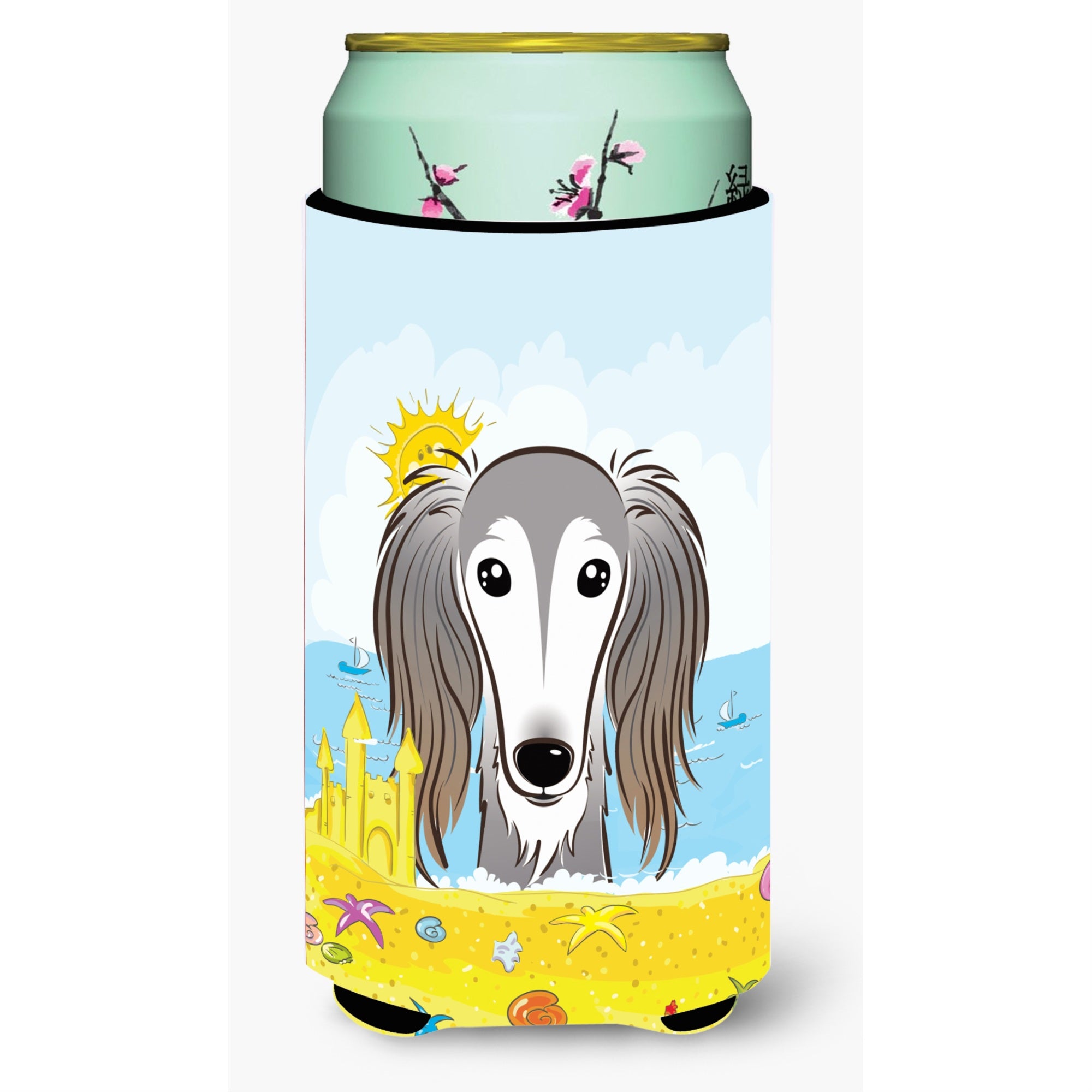 'Caroline'S Treasures Bb2097Tbc ''''Saluki Summer Beach'''' Tall Boy Hugger Koozie, Multicolor''