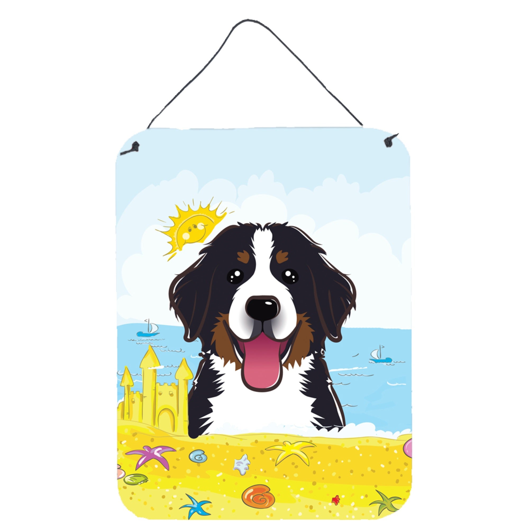 'Caroline'S Treasures Bernese Mountain Dog Summer Beach Wall Or Door Hanging Prints Bb2105Ds1216, 16Hx12W, Multicolor''