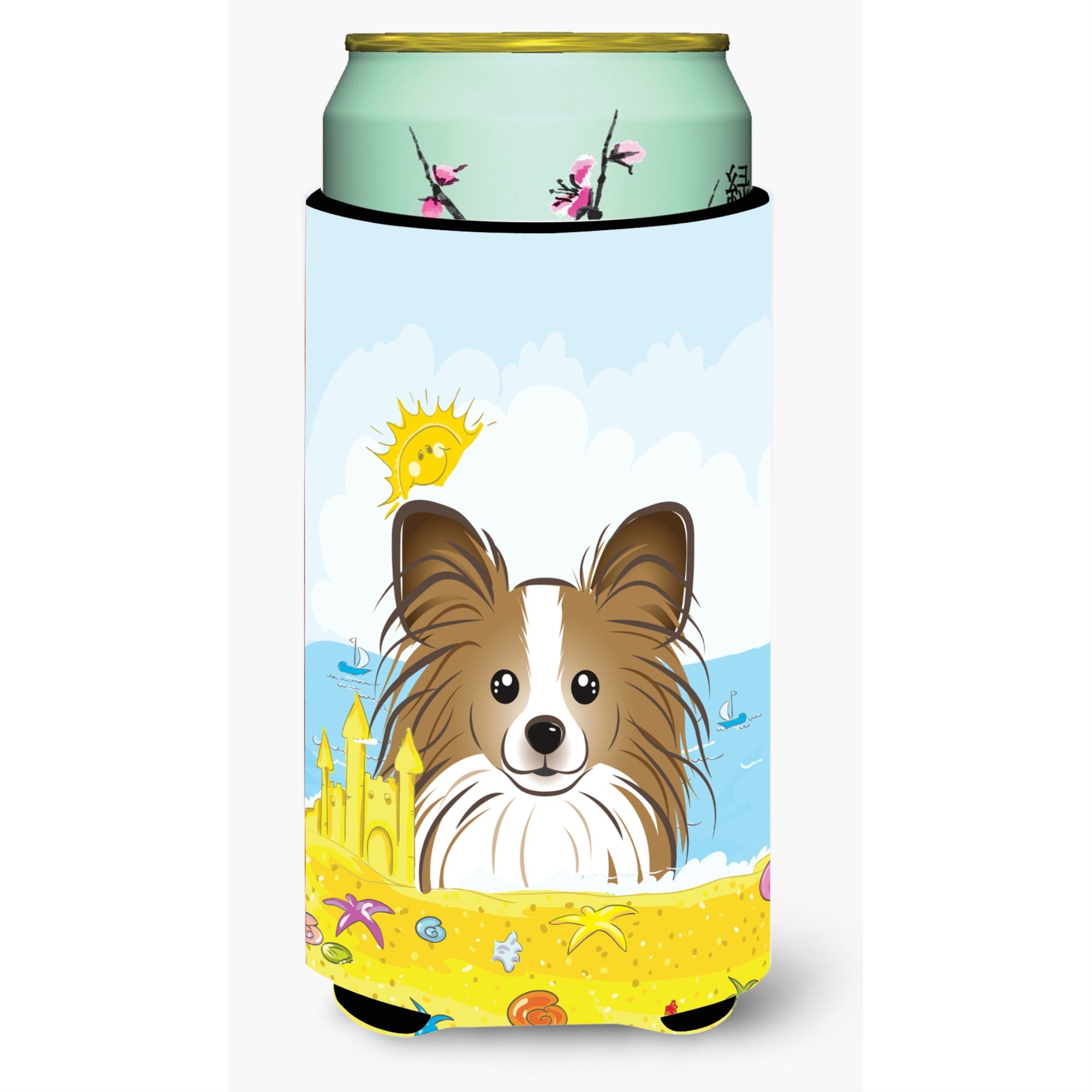 'Caroline'S Treasures Bb2116Tbc ''''Papillion Summer Beach'''' Tall Boy Hugger Koozie, Multicolor''