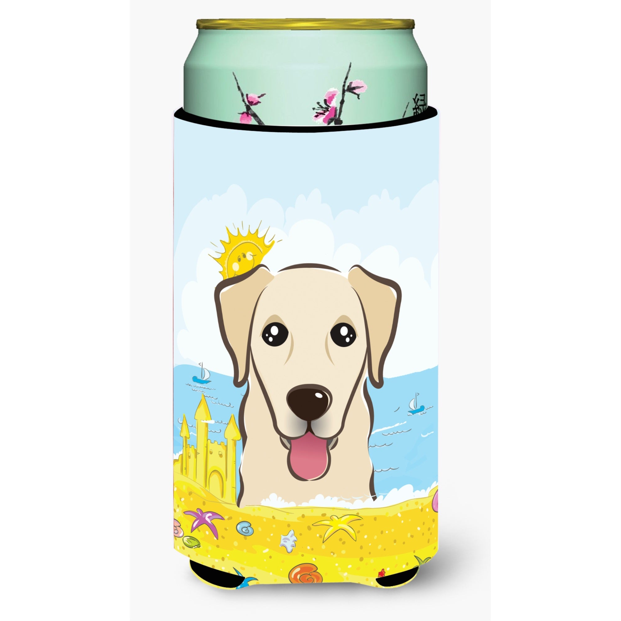'Caroline'S Treasures Bb2120Tbc ''''Golden Retriever Summer Beach'''' Tall Boy Hugger Koozie, Multicolor''