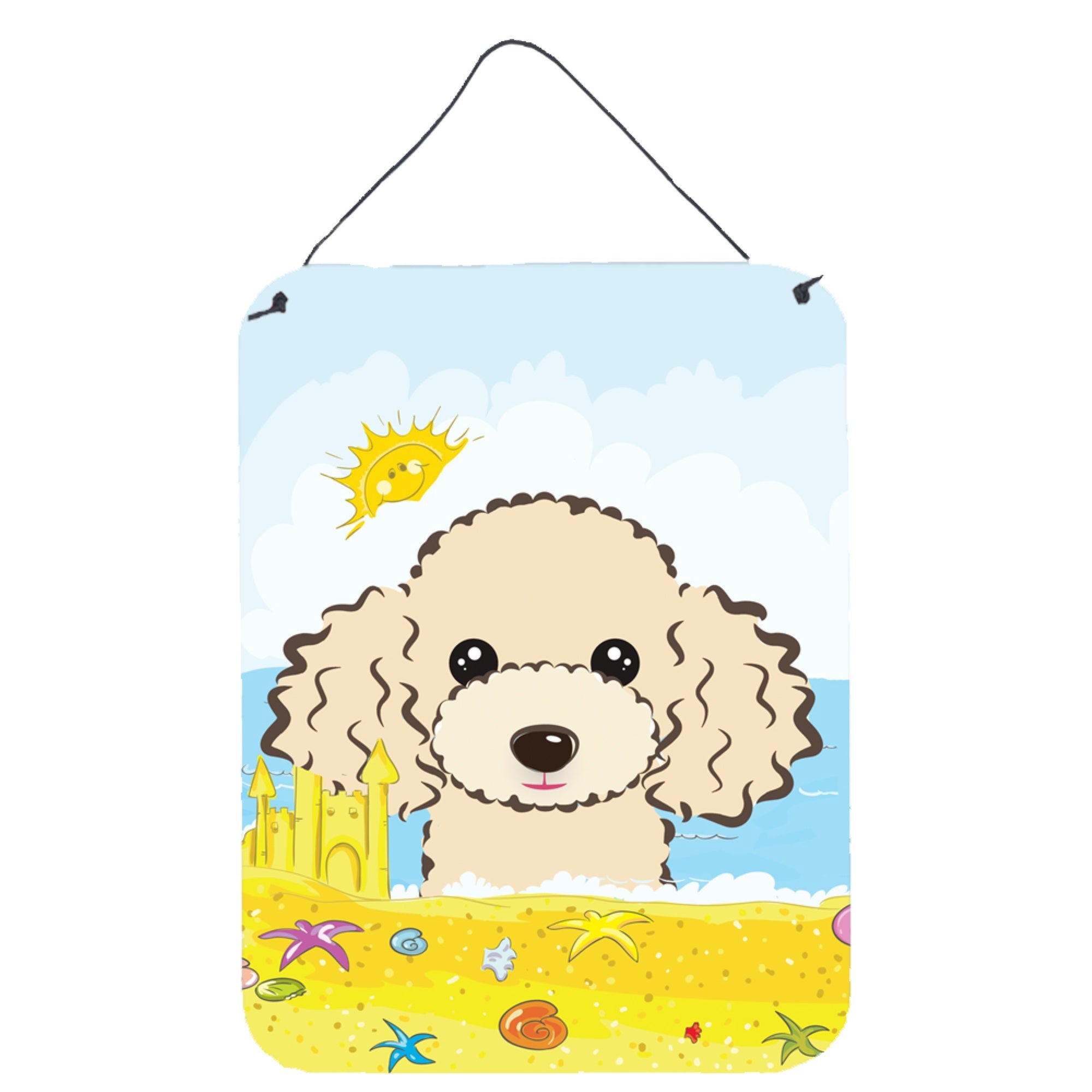 'Caroline'S Treasures Buff Poodle Summer Beach Wall Or Door Hanging Prints Bb2126Ds1216, 16Hx12W, Multicolor''