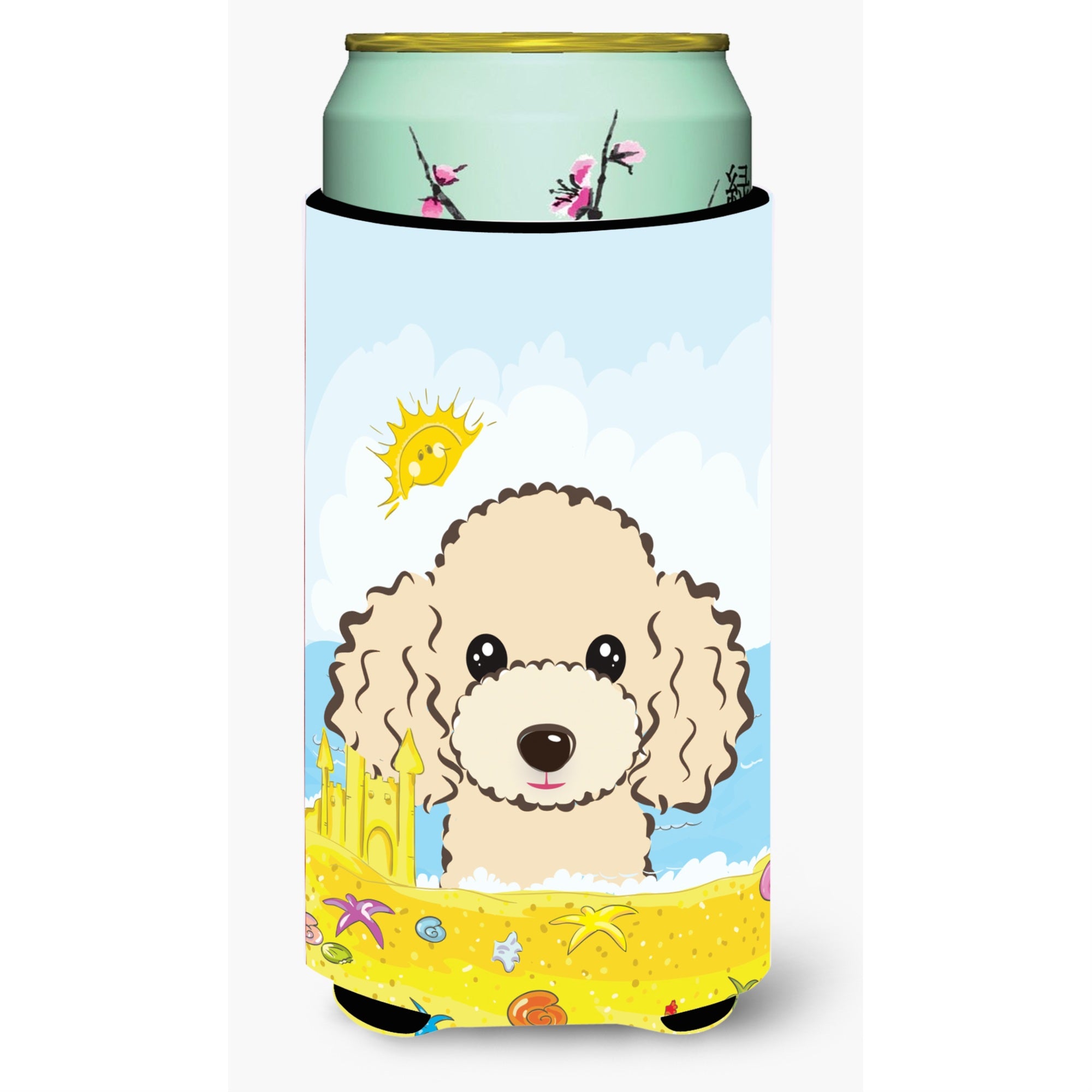 'Caroline'S Treasures Bb2126Tbc ''''Buff Poodle Summer Beach'''' Tall Boy Hugger Koozie, Multicolor''