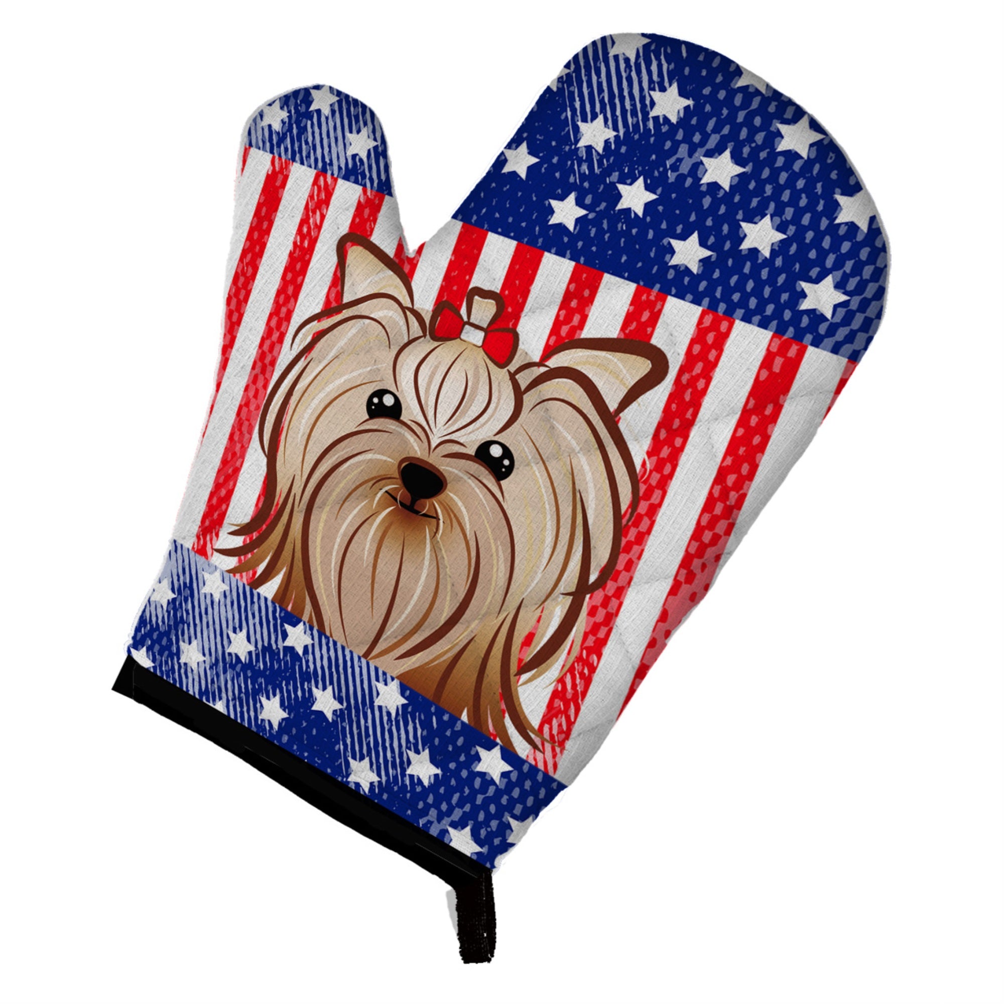 'Caroline'S Treasures Bb2134Ovmt American Flag And Yorkie Yorkshire Terrier Oven Mitt, 12'''' By 8.5'''', Multicolor''