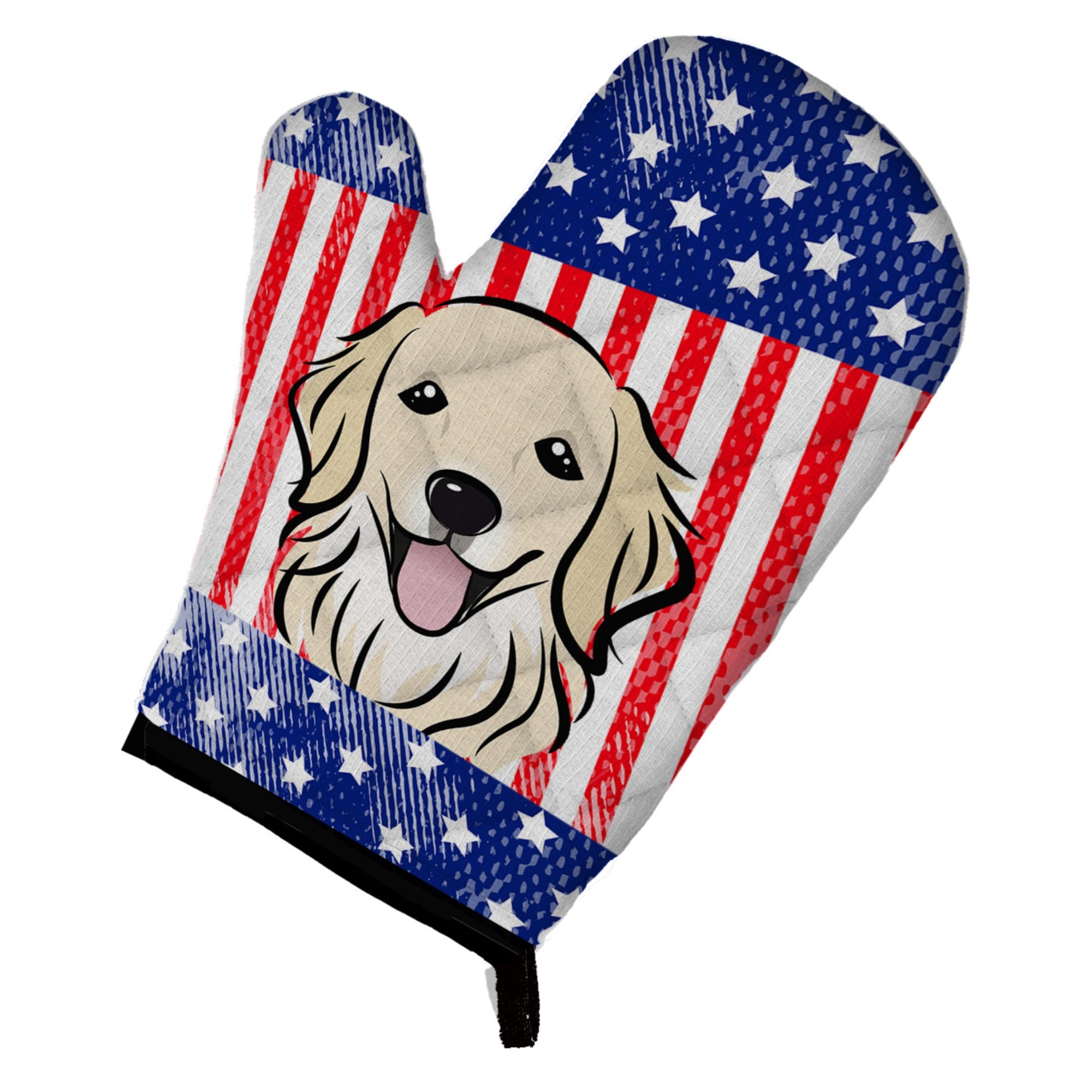 'Caroline'S Treasures Bb2135Ovmt American Flag And Golden Retriever Oven Mitt, 12'''' By 8.5'''', Multicolor''