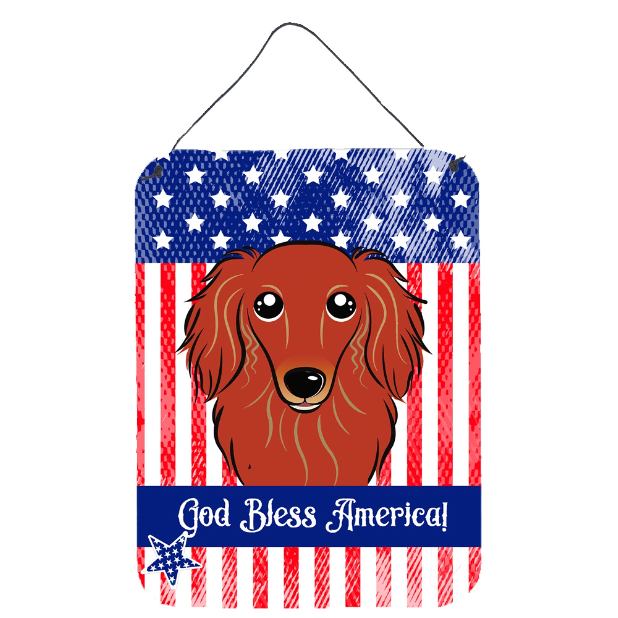 'Caroline'S Treasures Longhair Red Dachshund Wall Or Door Hanging Prints Bb2144Ds1216, 16Hx12W, Multicolor''