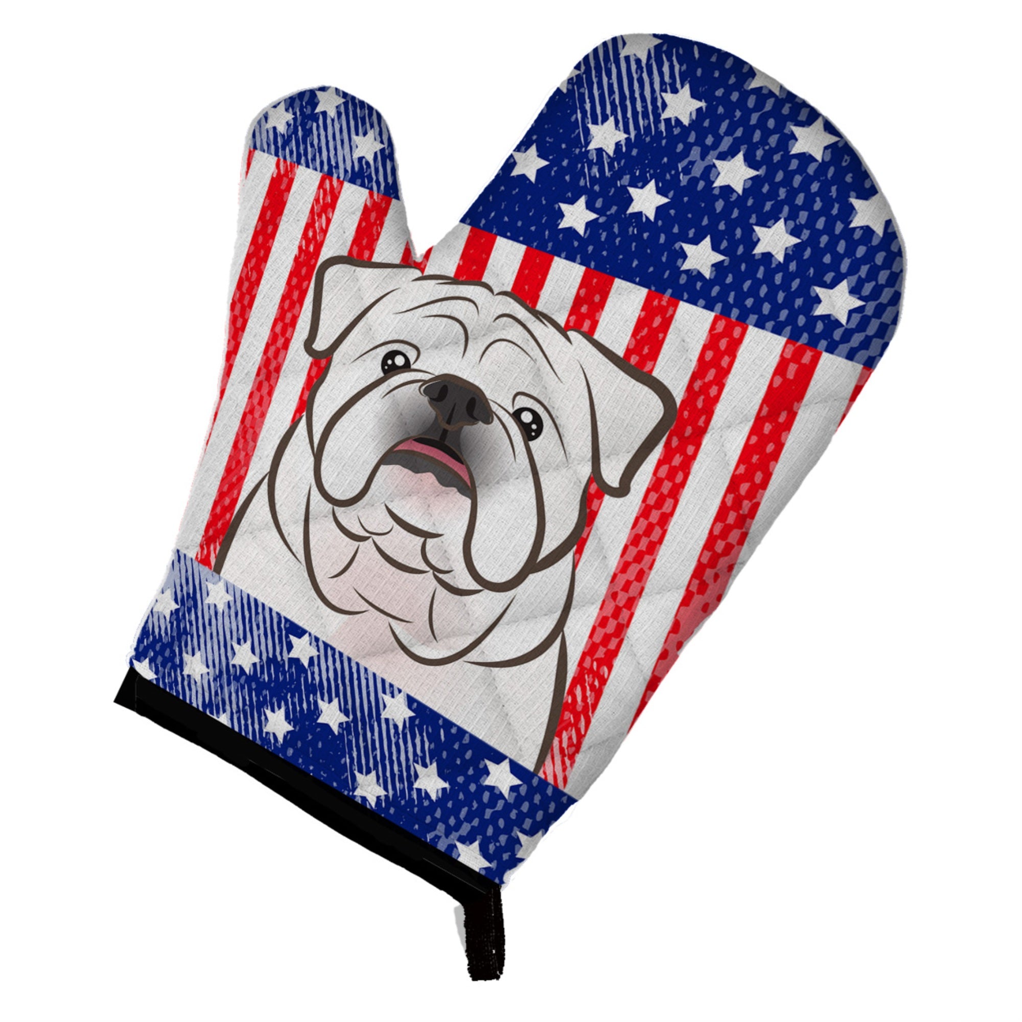 'Caroline'S Treasures Bb2150Ovmt American Flag And White English Bulldog Oven Mitt, 12'''' By 8.5'''', Multicolor''