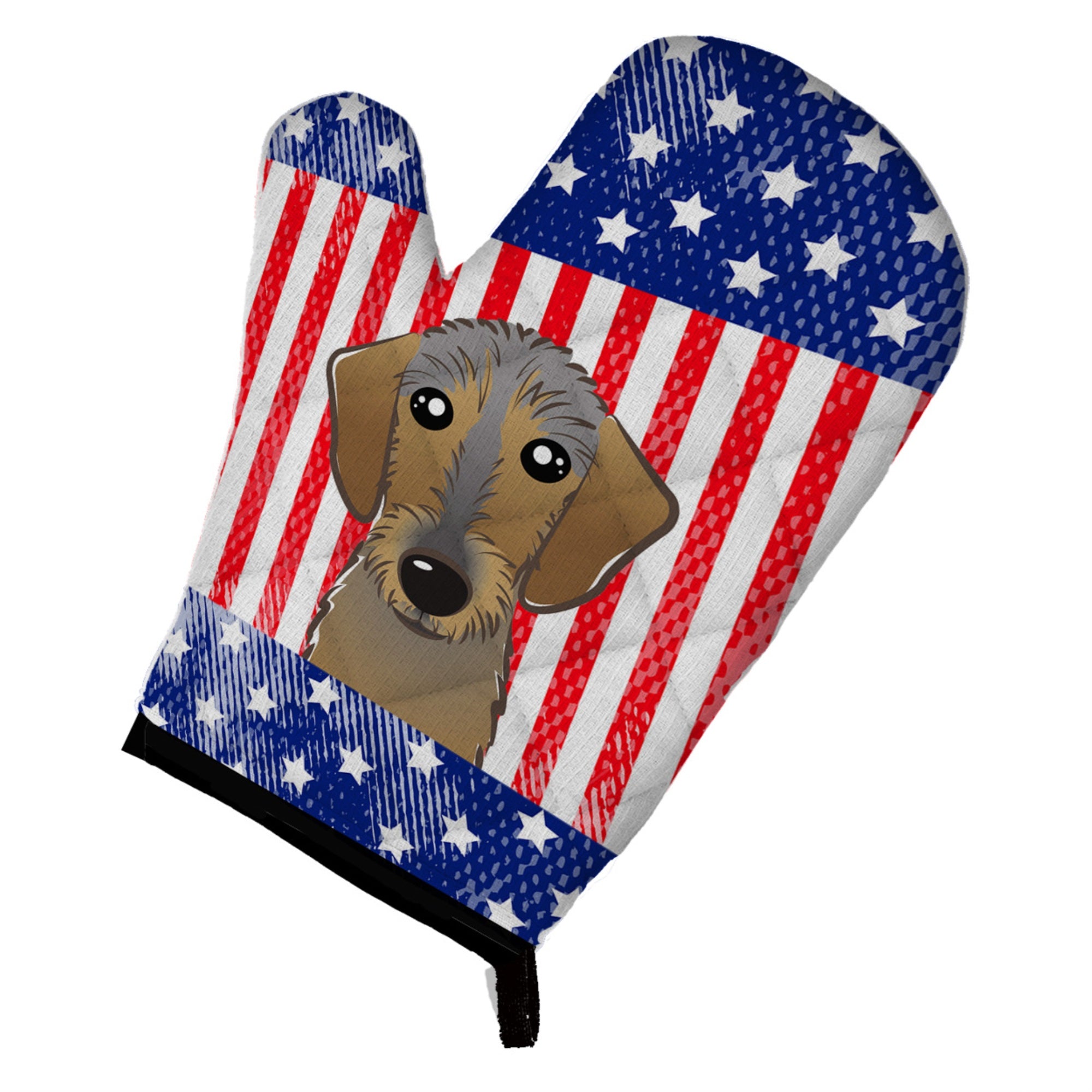 'Caroline'S Treasures Bb2163Ovmt American Flag And Wirehaired Dachshund Oven Mitt, 12'''' By 8.5'''', Multicolor''