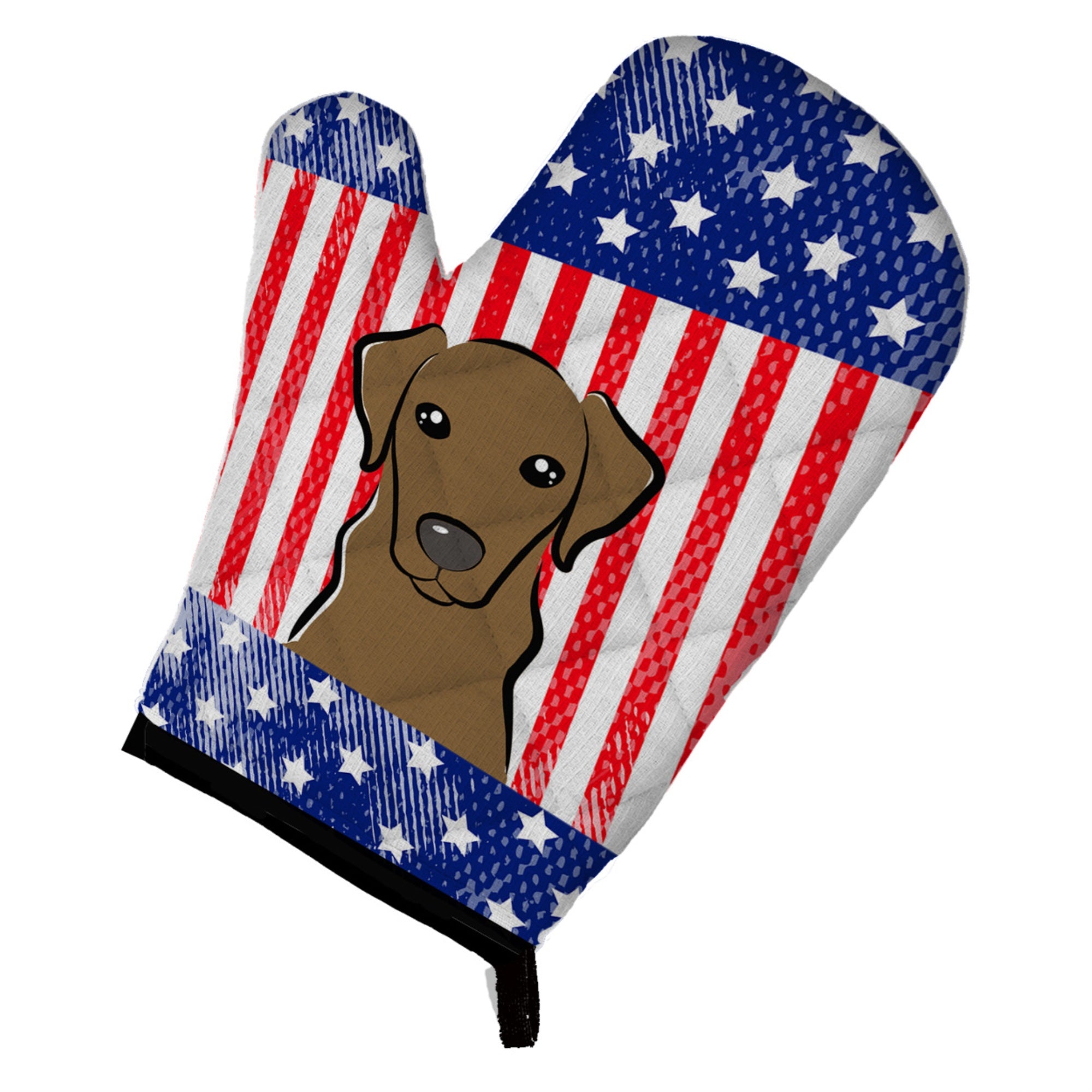 'Caroline'S Treasures Bb2164Ovmt American Flag And Chocolate Labrador Oven Mitt, 12'''' By 8.5'''', Multicolor''