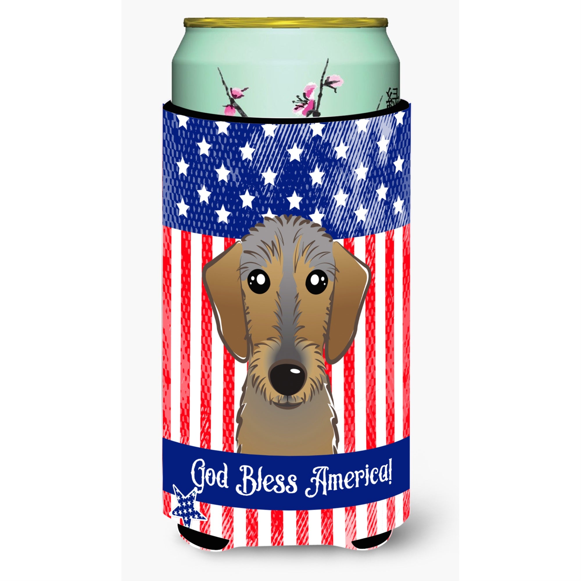 'Caroline'S Treasures Bb2164Tbc ''''God Bless American Flag With Chocolate Labrador'''' Tall Boy Hugger Koozie, Multicolor''