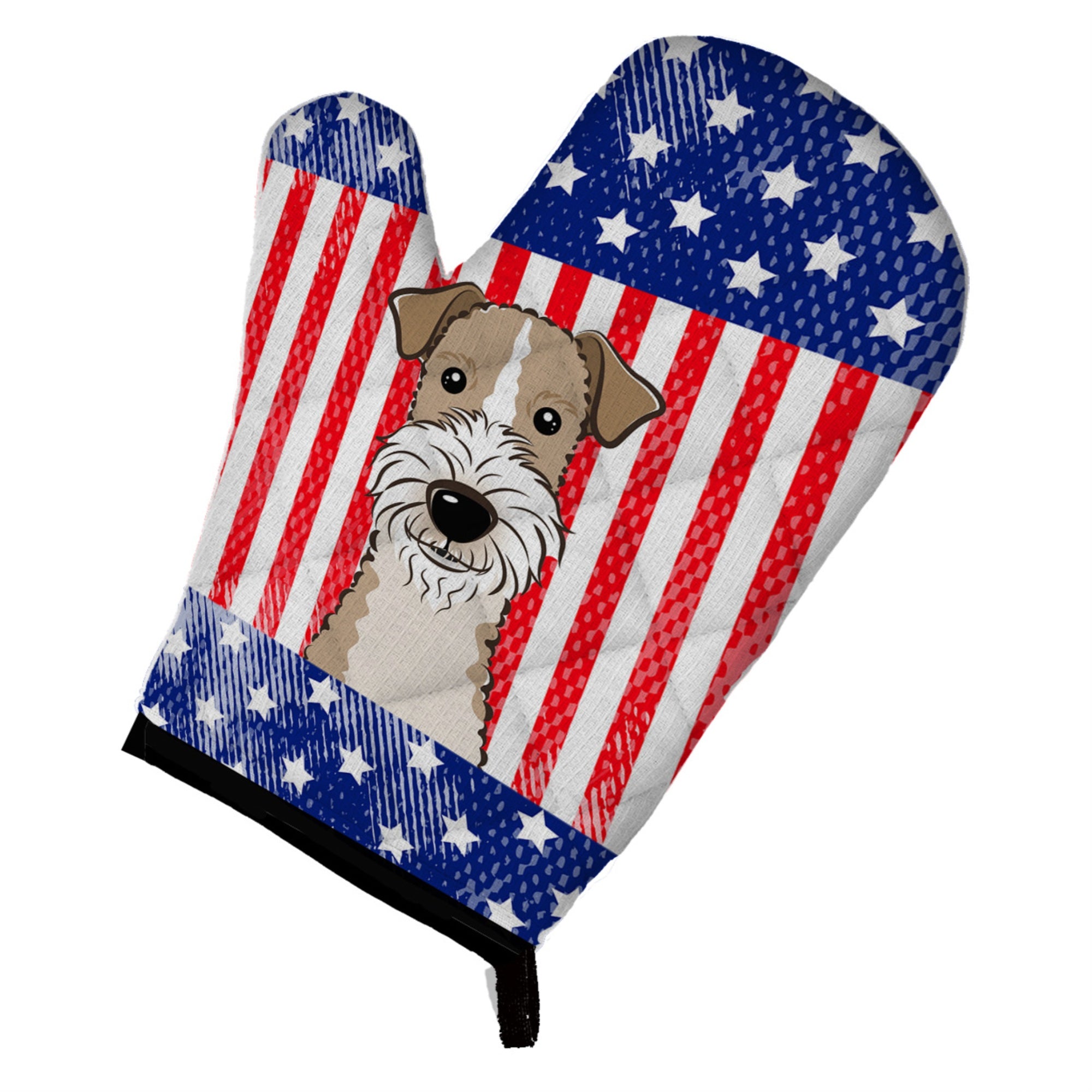 'Caroline'S Treasures Bb2177Ovmt American Flag And Wire Haired Fox Terrier Oven Mitt, 12'''' By 8.5'''', Multicolor''