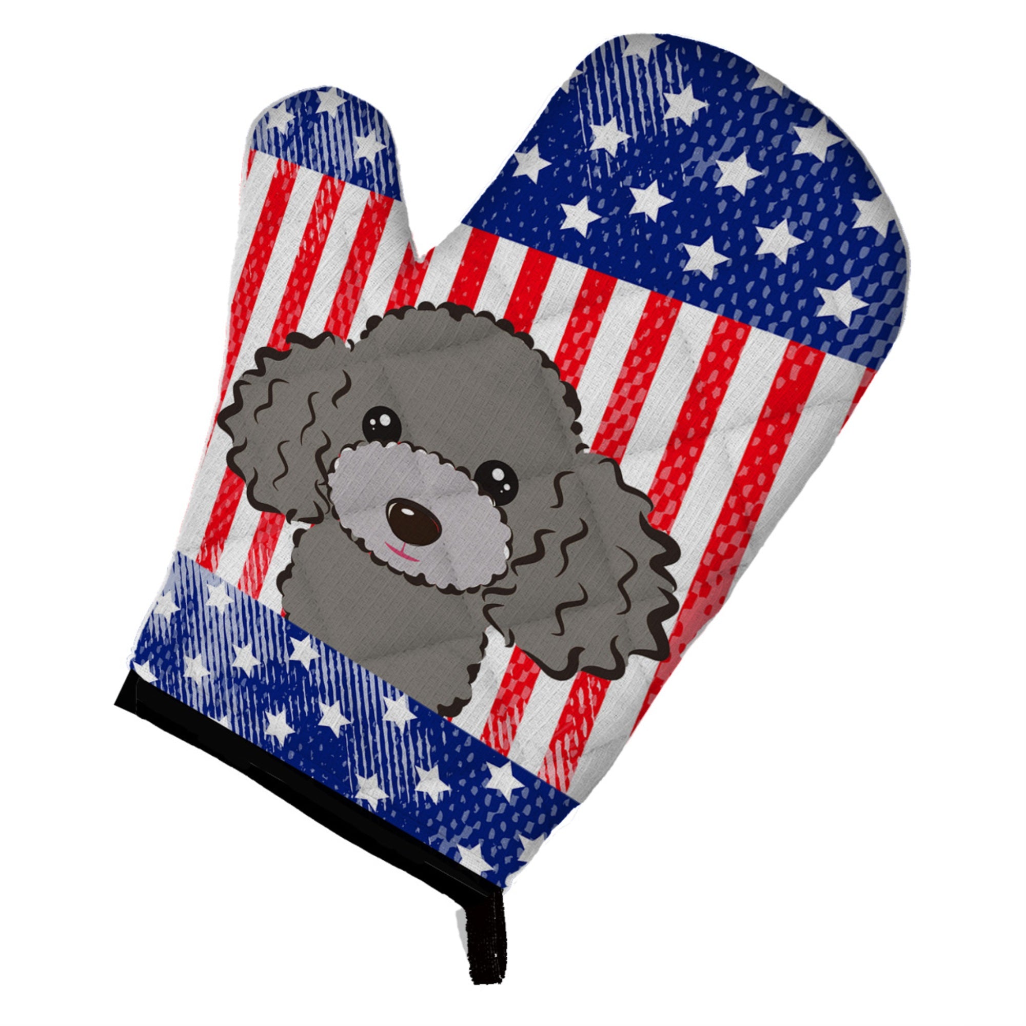 'Caroline'S Treasures Bb2189Ovmt American Flag And Silver Gray Poodle Oven Mitt, 12'''' By 8.5'''', Multicolor''