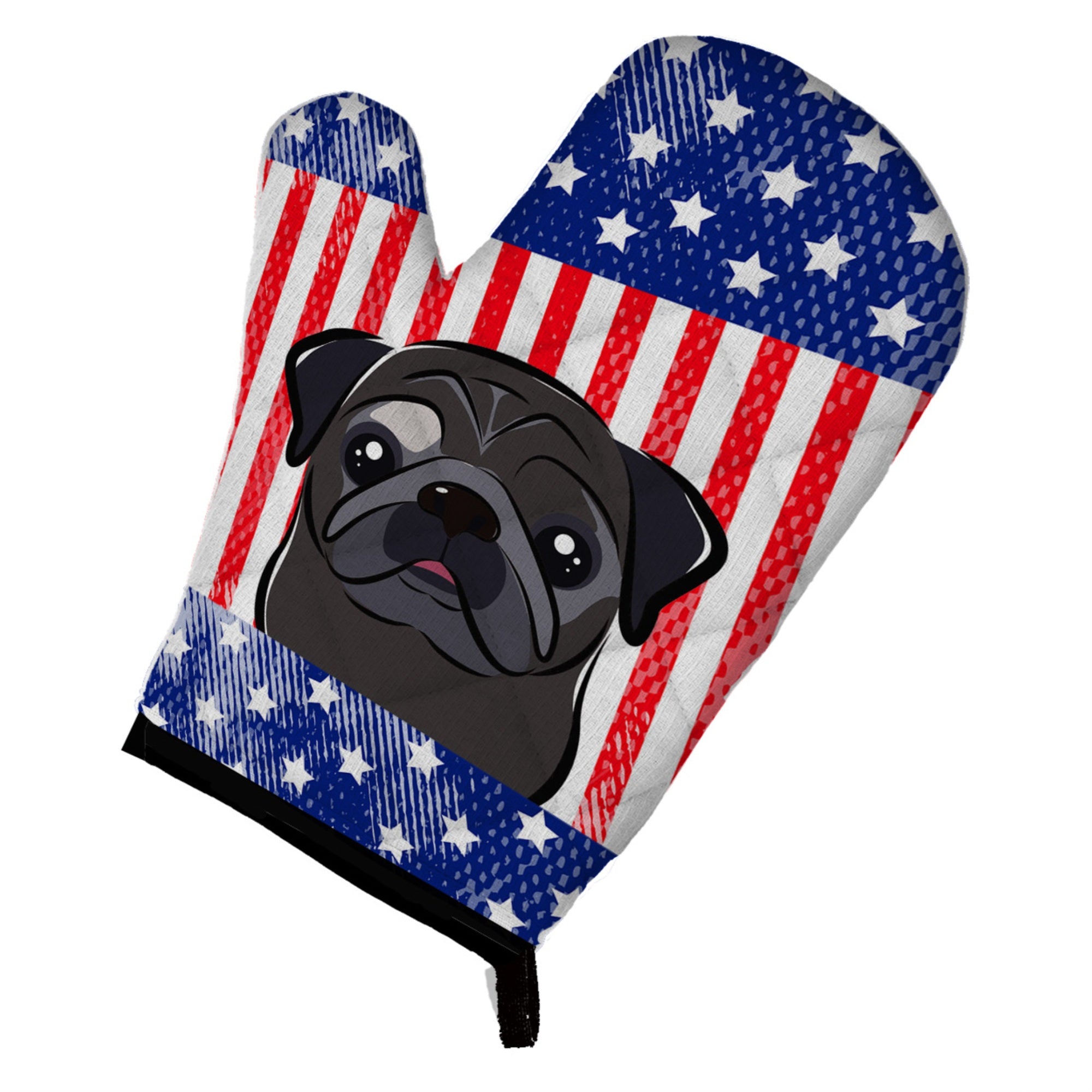 'Caroline'S Treasures Bb2193Ovmt American Flag And Black Pug Oven Mitt, 12'''' By 8.5'''', Multicolor''