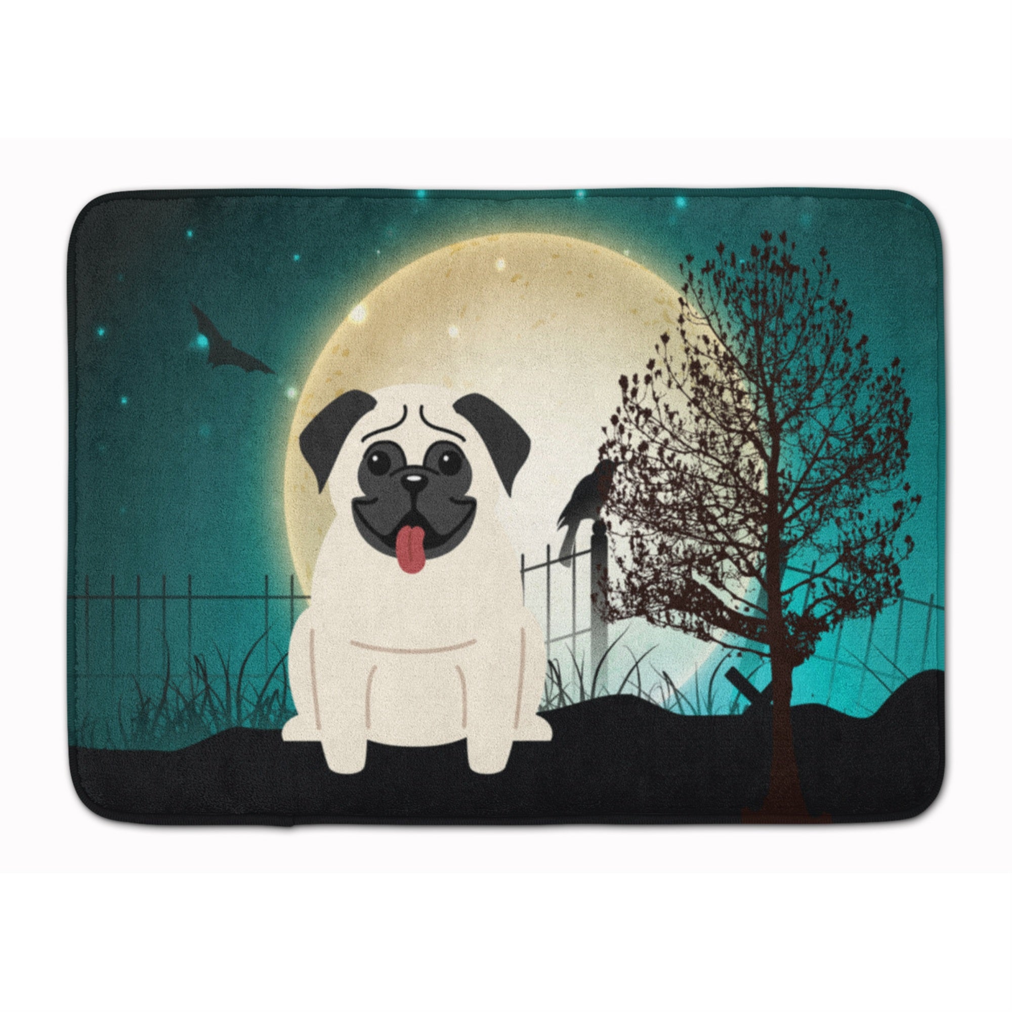 'Caroline'S Treasures Halloween Scary Pug Cream Floor Mat, 19'''' X 27'''', Multicolor''