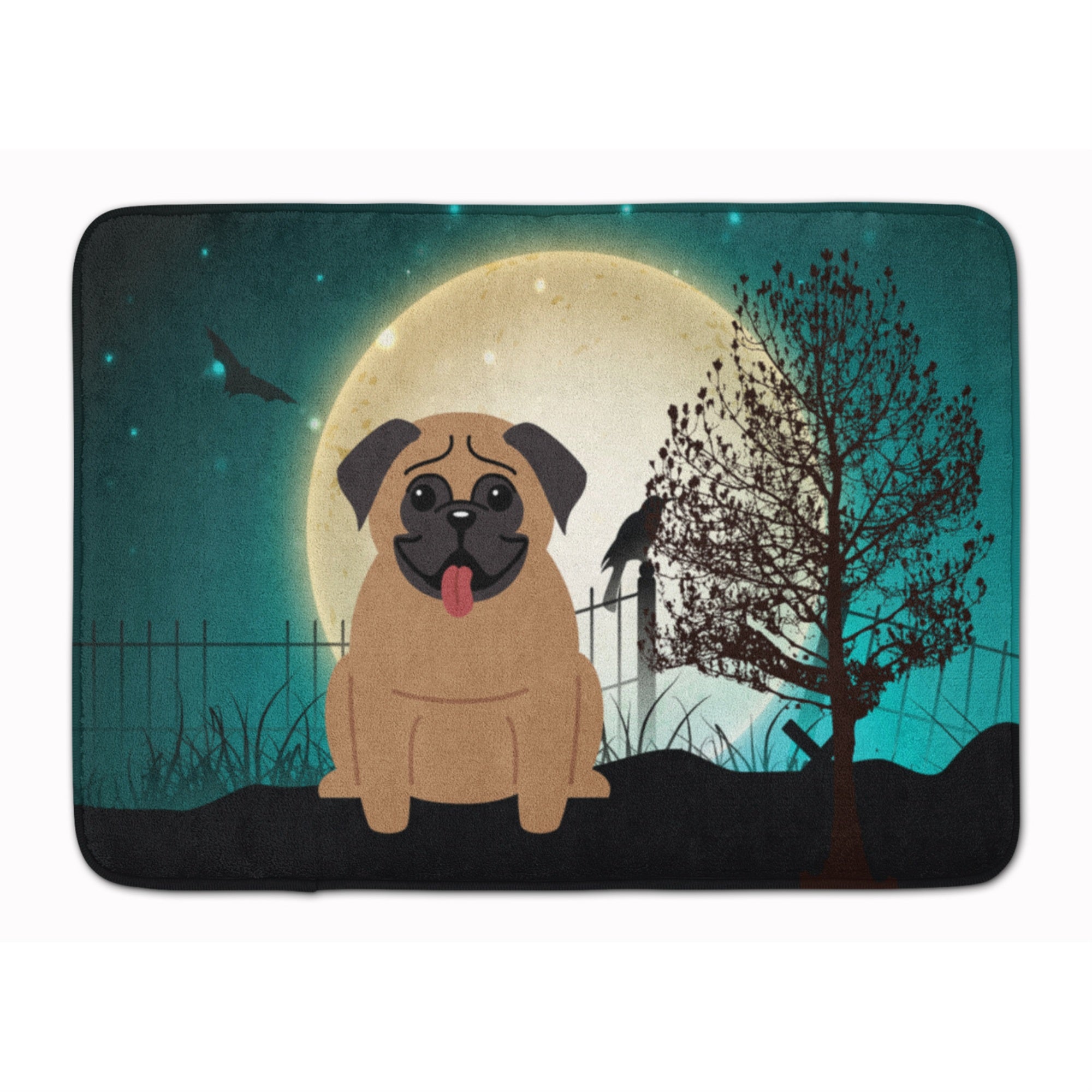 'Caroline'S Treasures Halloween Scary Pug Brown Floor Mat, 19'''' X 27'''', Multicolor''