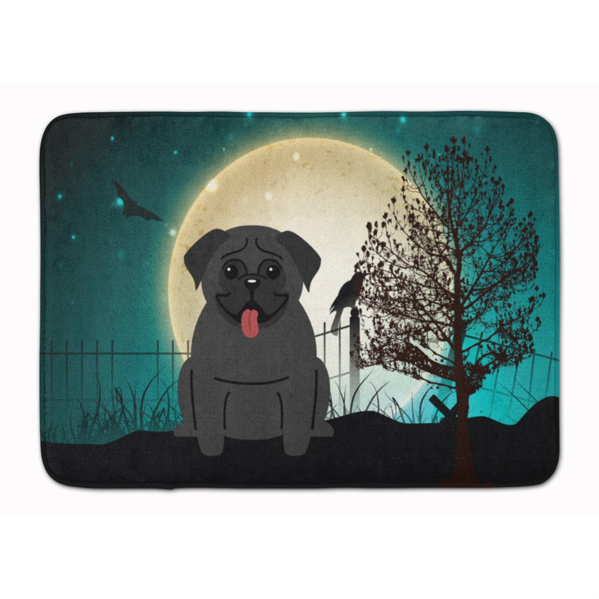 'Caroline'S Treasures Halloween Scary Pug Black Floor Mat, 19'''' X 27'''', Multicolor''