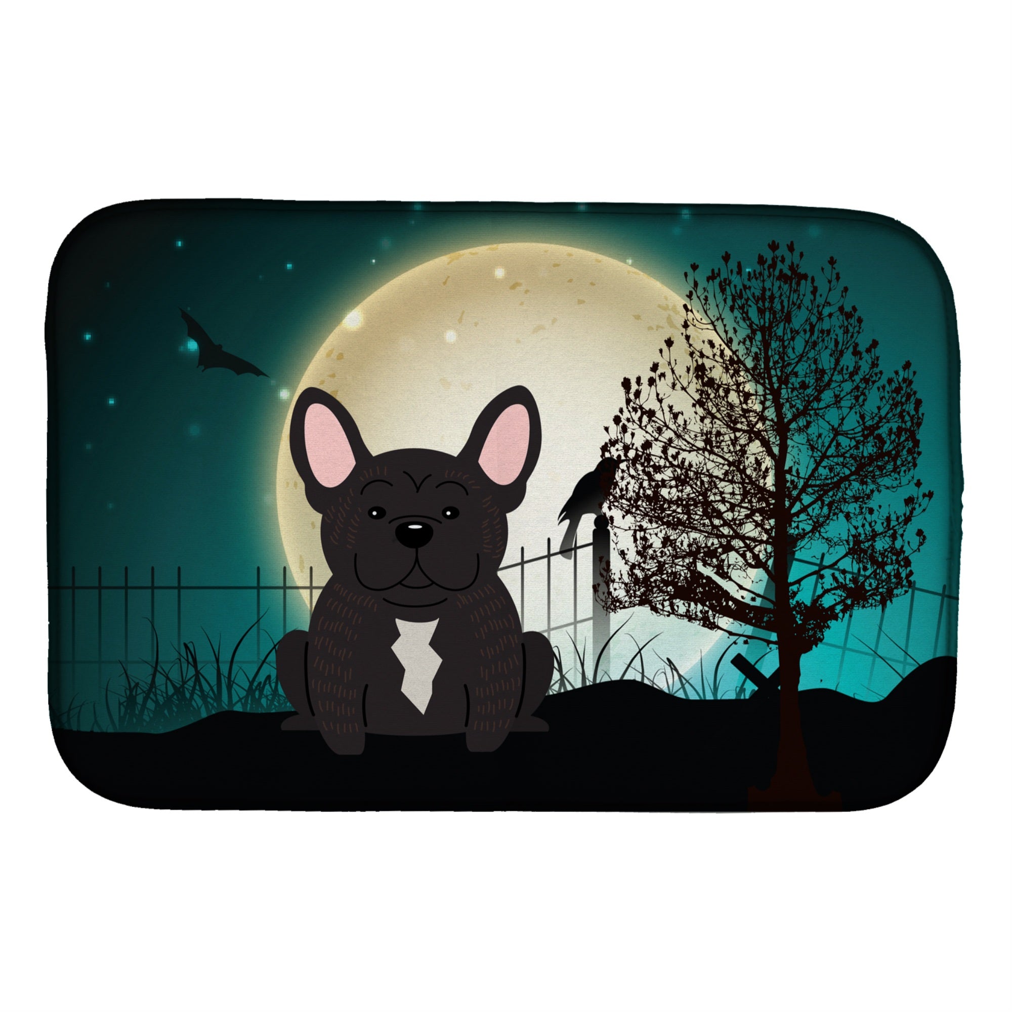 'Caroline'S Treasures Halloween Scary French Bulldog Brindle Dish Drying Mat, 14'''' X 21''''''