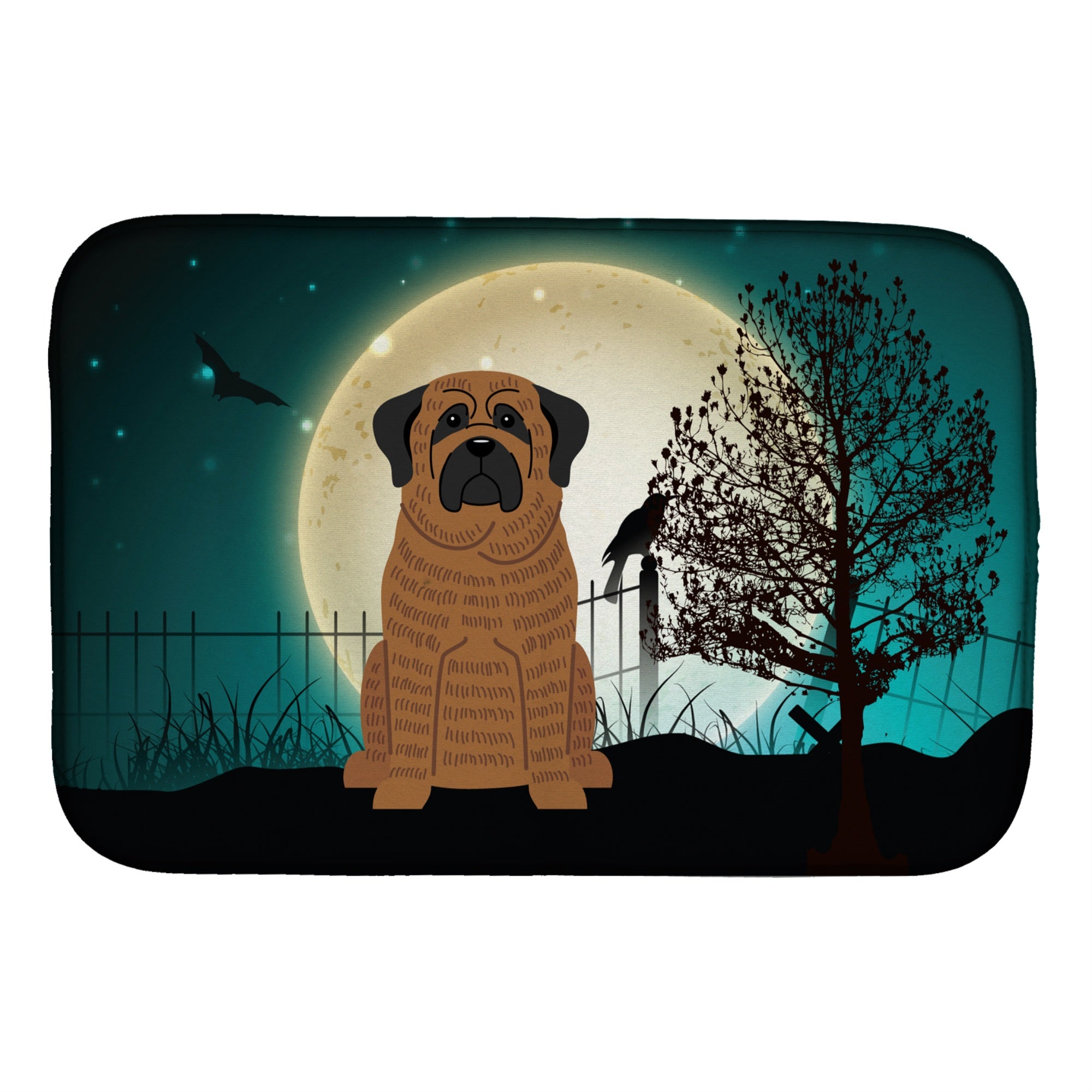 'Caroline'S Treasures Halloween Scary Mastiff Brindle Dish Drying Mat, 14'''' X 21''''''