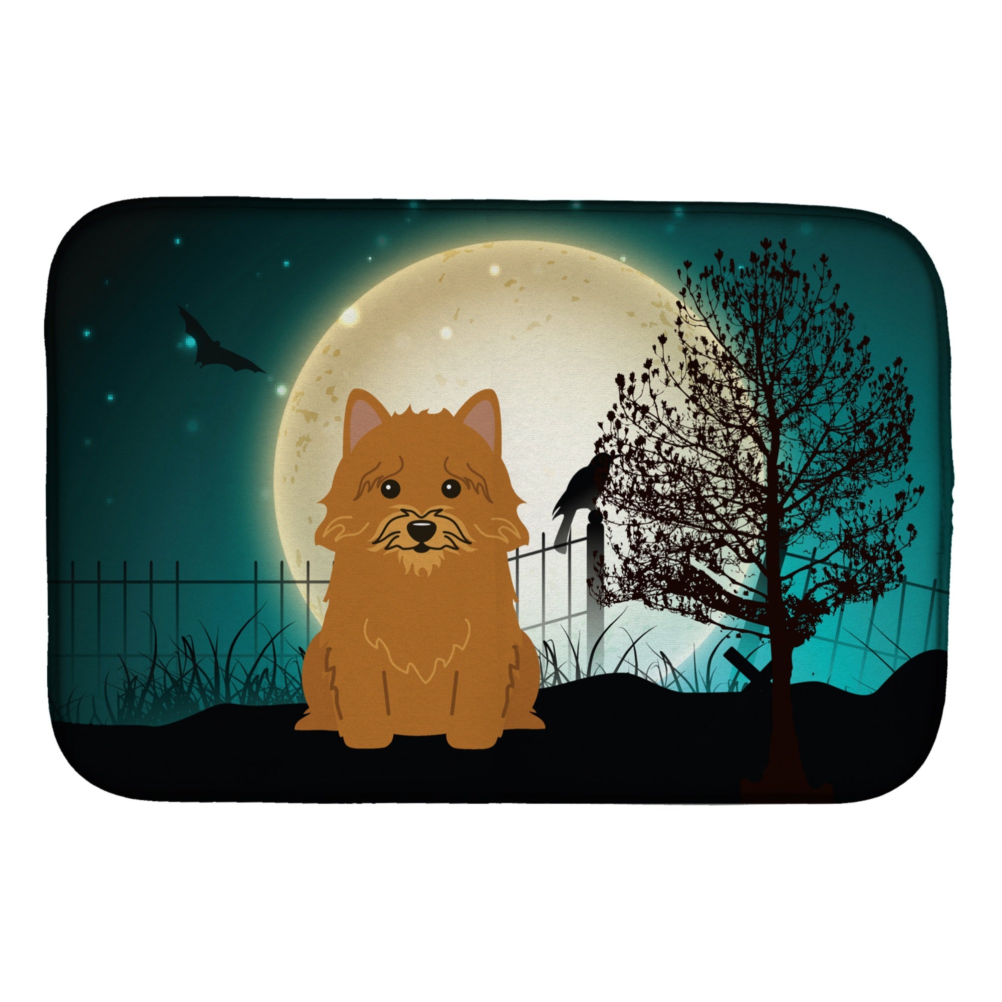 'Caroline'S Treasures Halloween Scary Norwich Terrier Dish Drying Mat, 14'''' X 21''''''