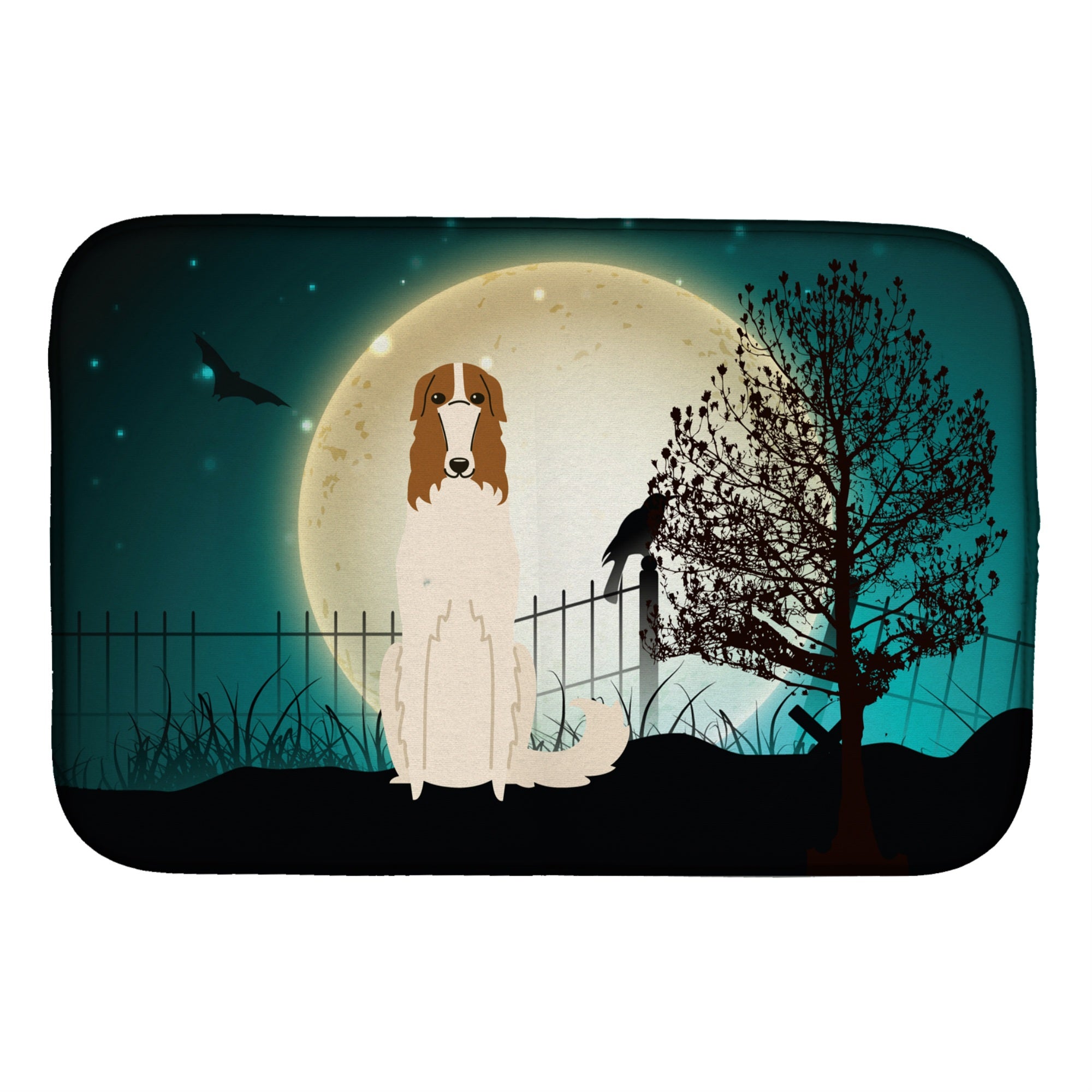 'Caroline'S Treasures Halloween Scary Borzoi Dish Drying Mat, 14'''' X 21''''''