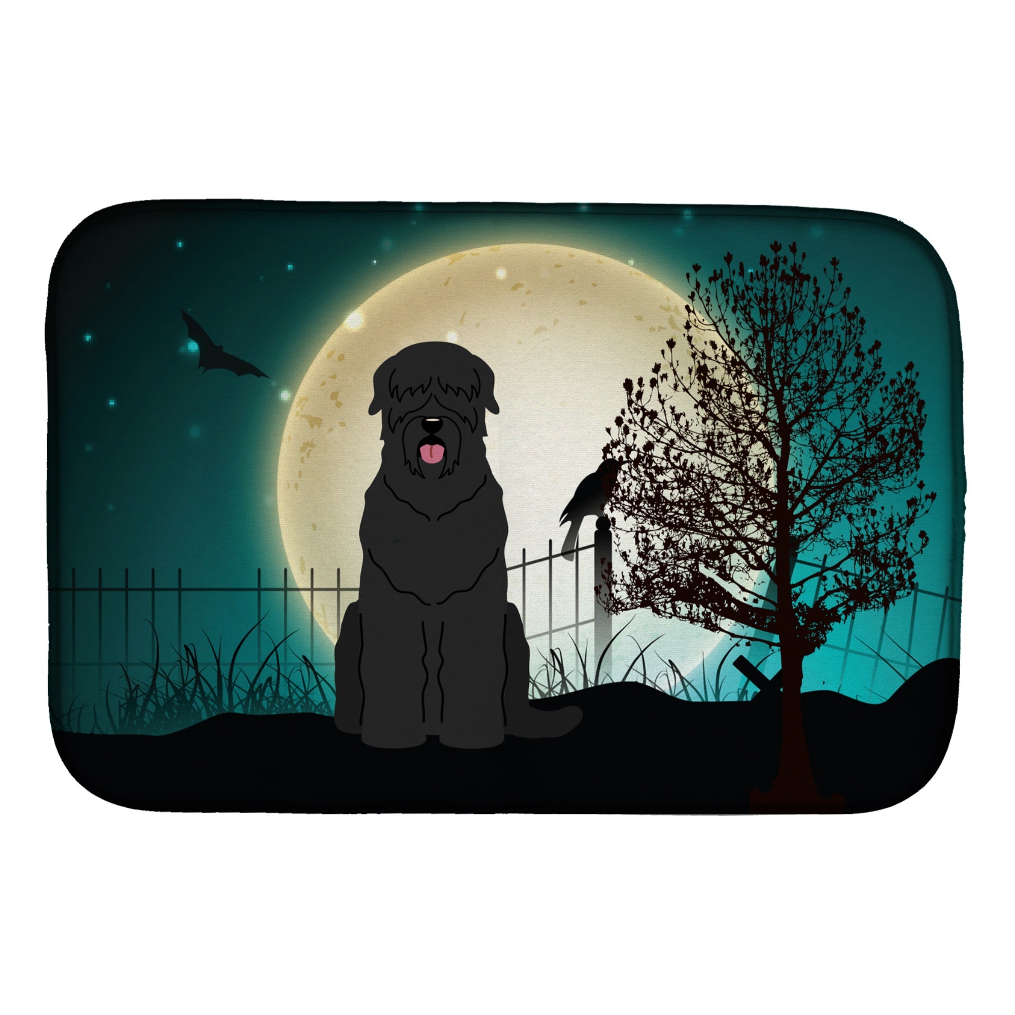 'Caroline'S Treasures Halloween Scary Black Russian Terrier Dish Drying Mat, 14'''' X 21''''''