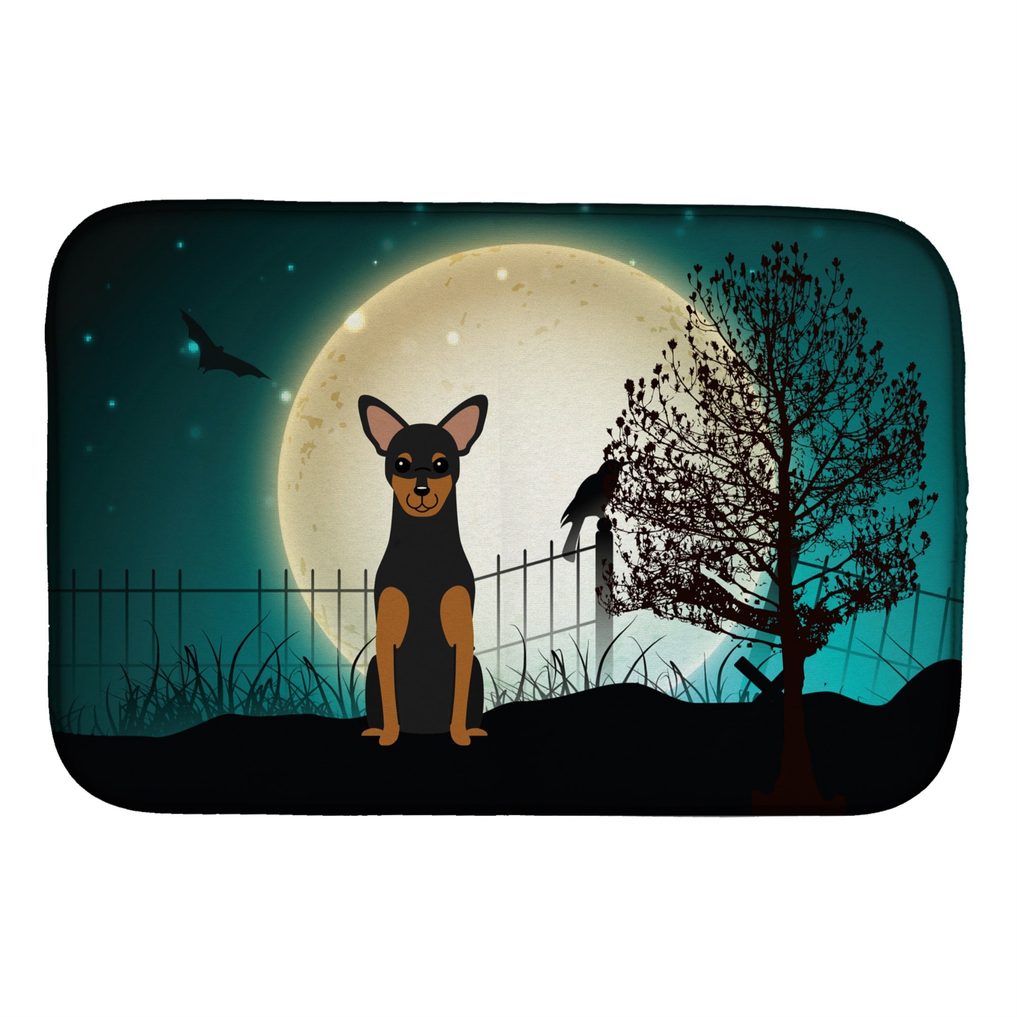 'Caroline'S Treasures Halloween Scary Manchester Terrier Dish Drying Mat, 14'''' X 21''''''