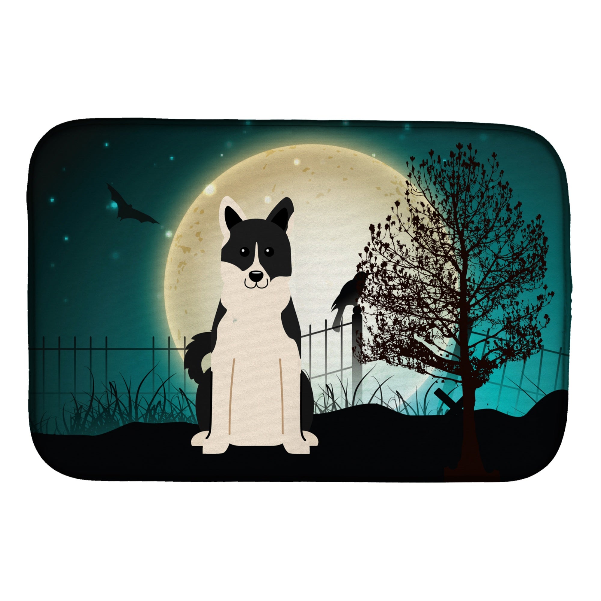 'Caroline'S Treasures Halloween Scary Russo-European Laika Spitz Dish Drying Mat, 14'''' X 21''''''