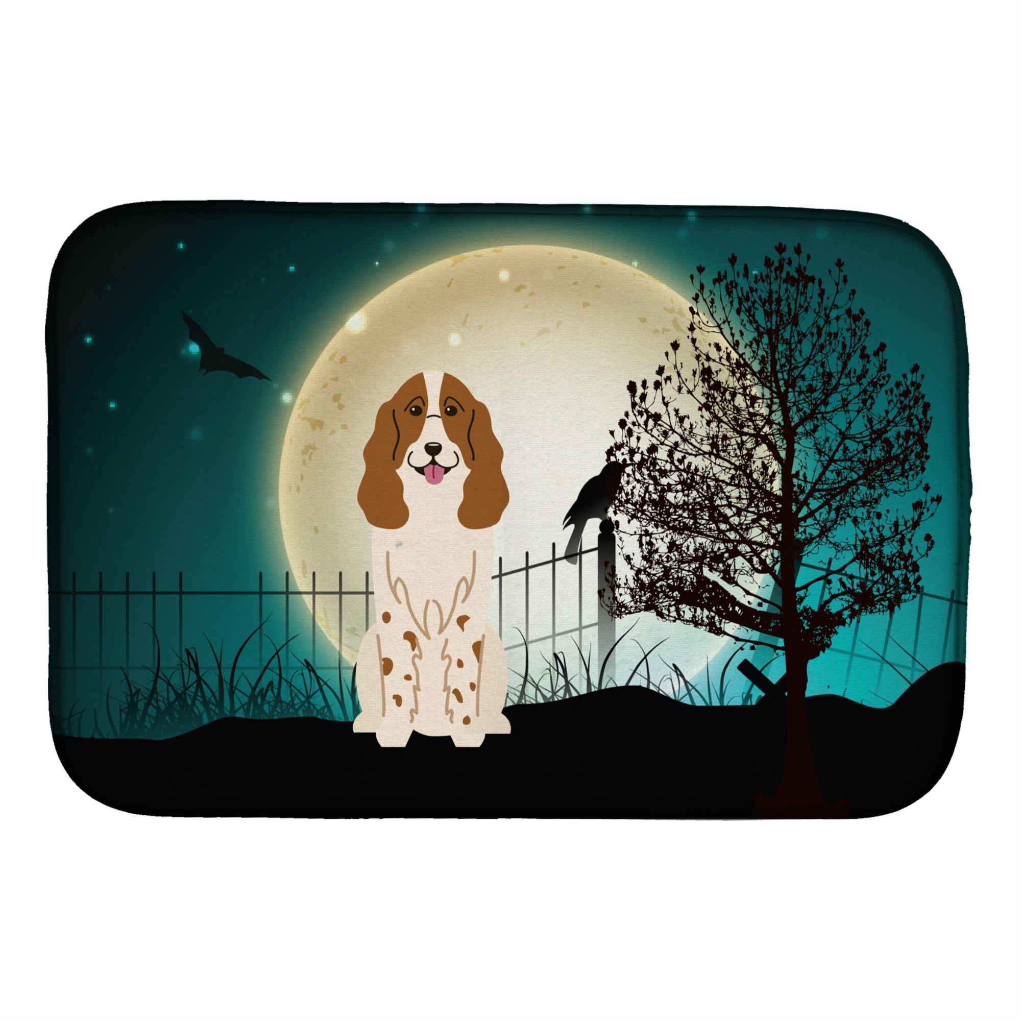 'Caroline'S Treasures Halloween Scary Russian Spaniel Dish Drying Mat, 14'''' X 21''''''