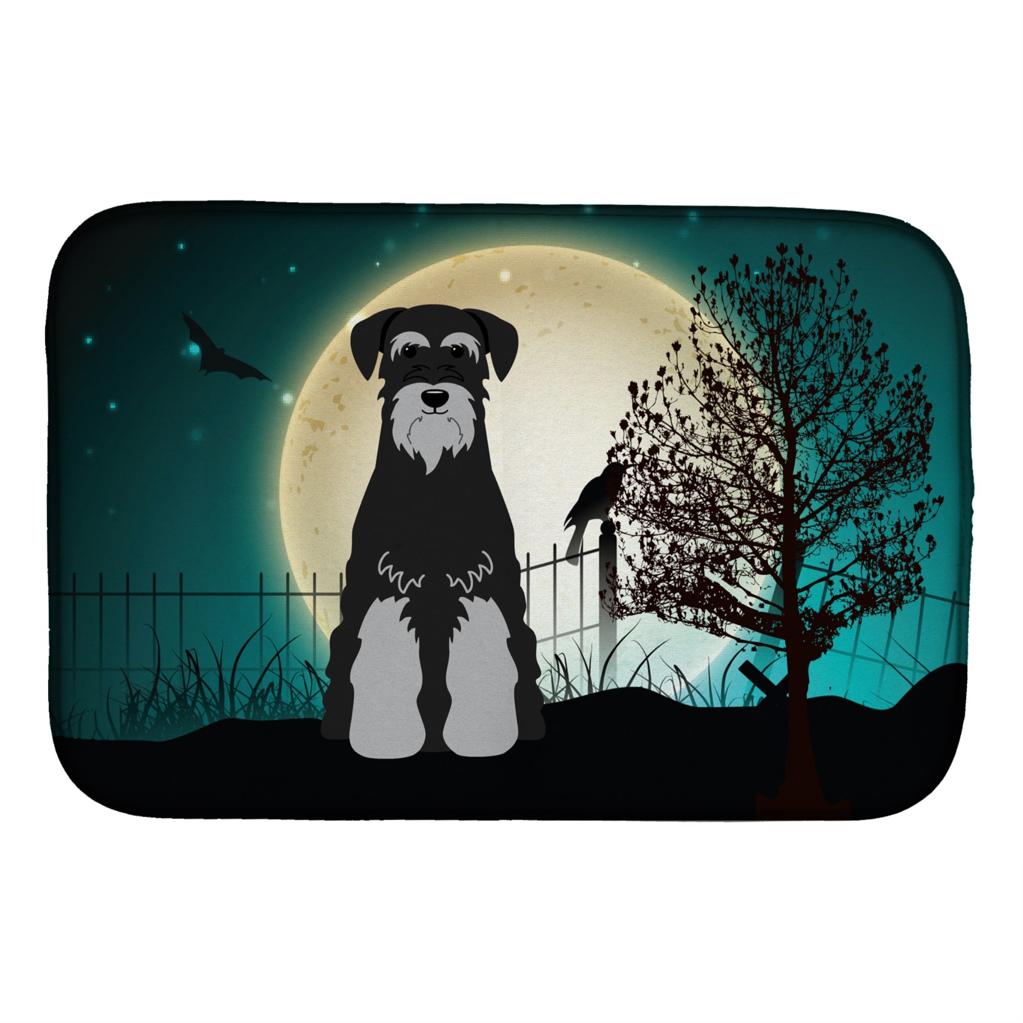'Caroline'S Treasures Halloween Scary Standard Schnauzer Dish Drying Mat, 14'''' X 21''''''