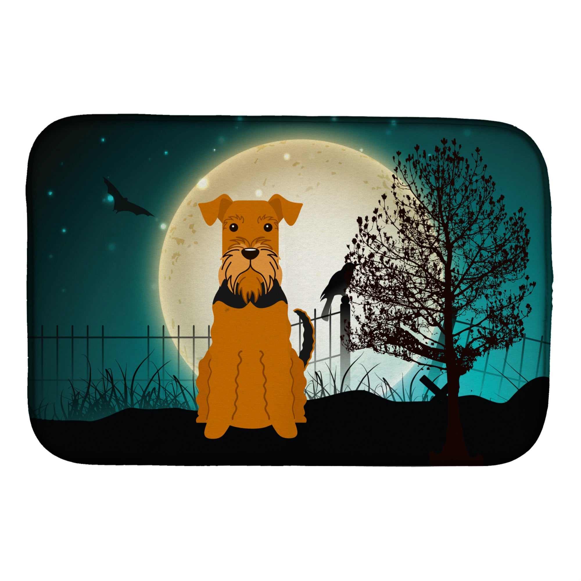 'Caroline'S Treasures Halloween Scary Airedale Dish Drying Mat, 14'''' X 21''''''