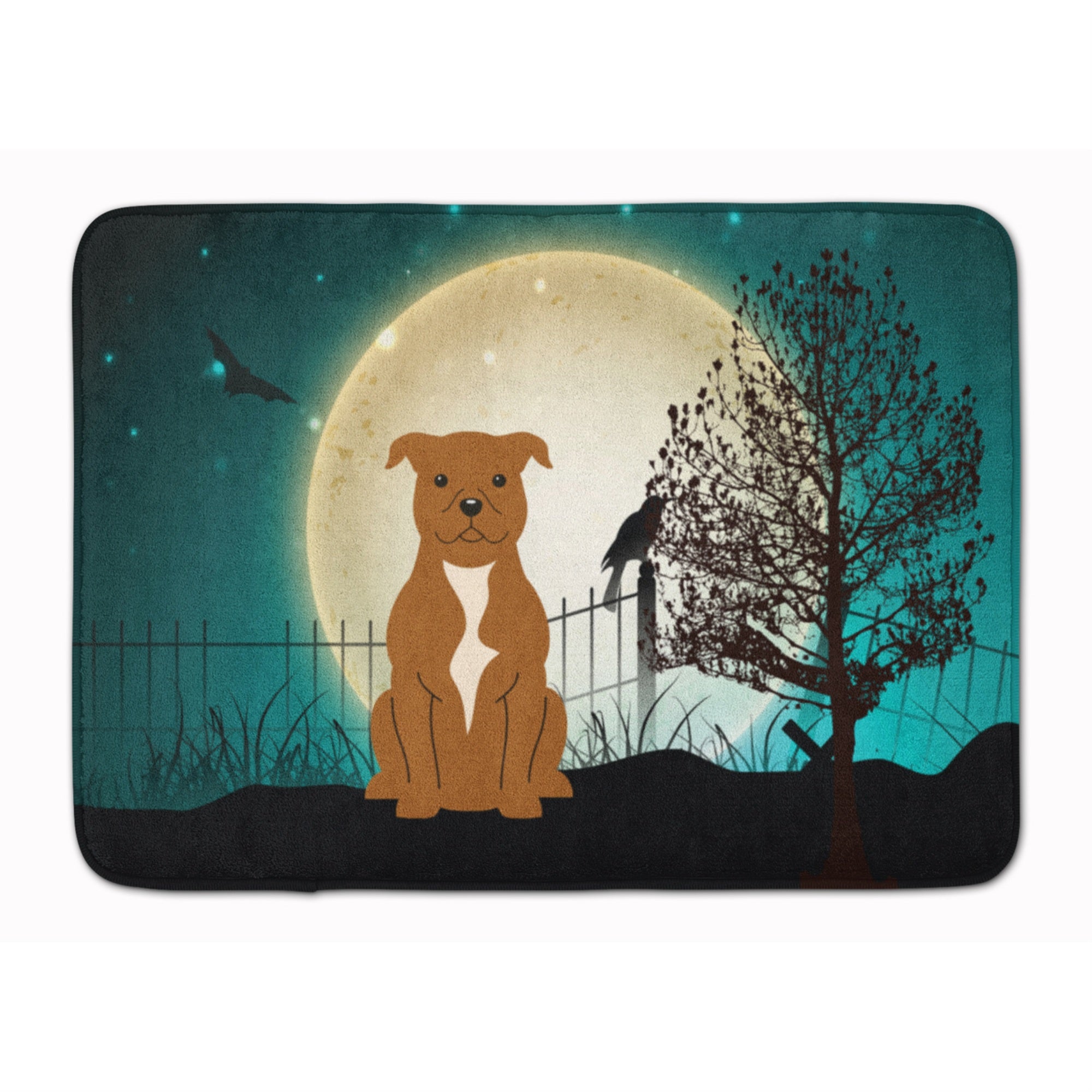 'Caroline'S Treasures Halloween Scary Bull Terrier Brown Floor Mat, 19'''' X 27'''', Multicolor''