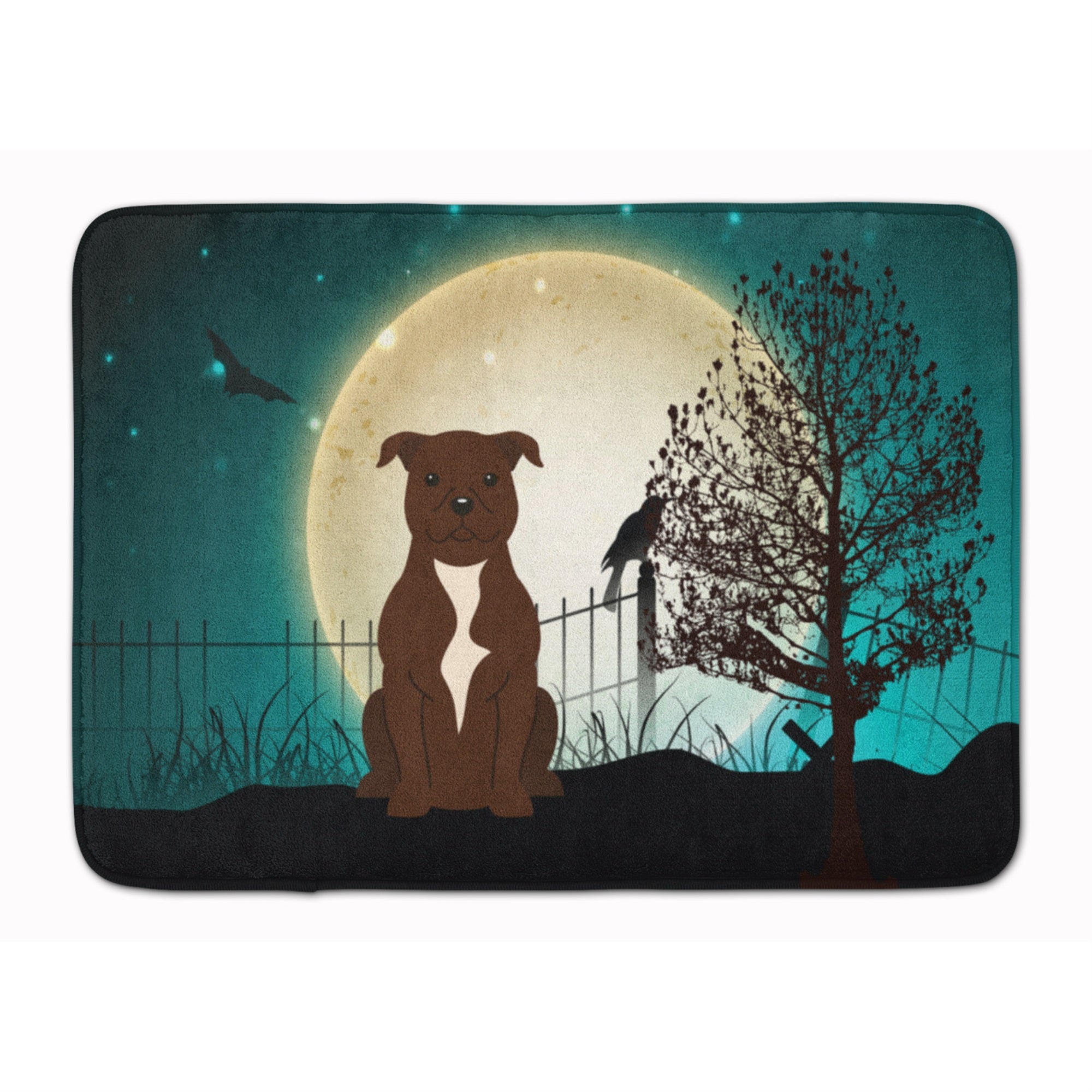 'Caroline'S Treasures Halloween Scary Bull Terrier Chocolate Floor Mat, 19'''' X 27'''', Multicolor''