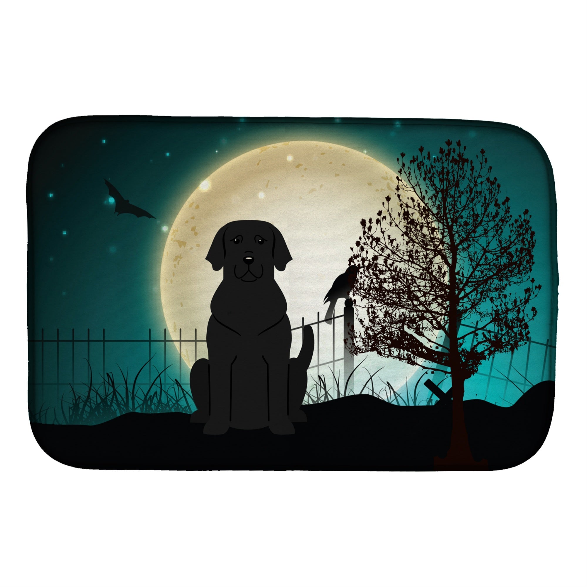 'Caroline'S Treasures Halloween Scary Black Labrador Dish Drying Mat, 14 X 21''