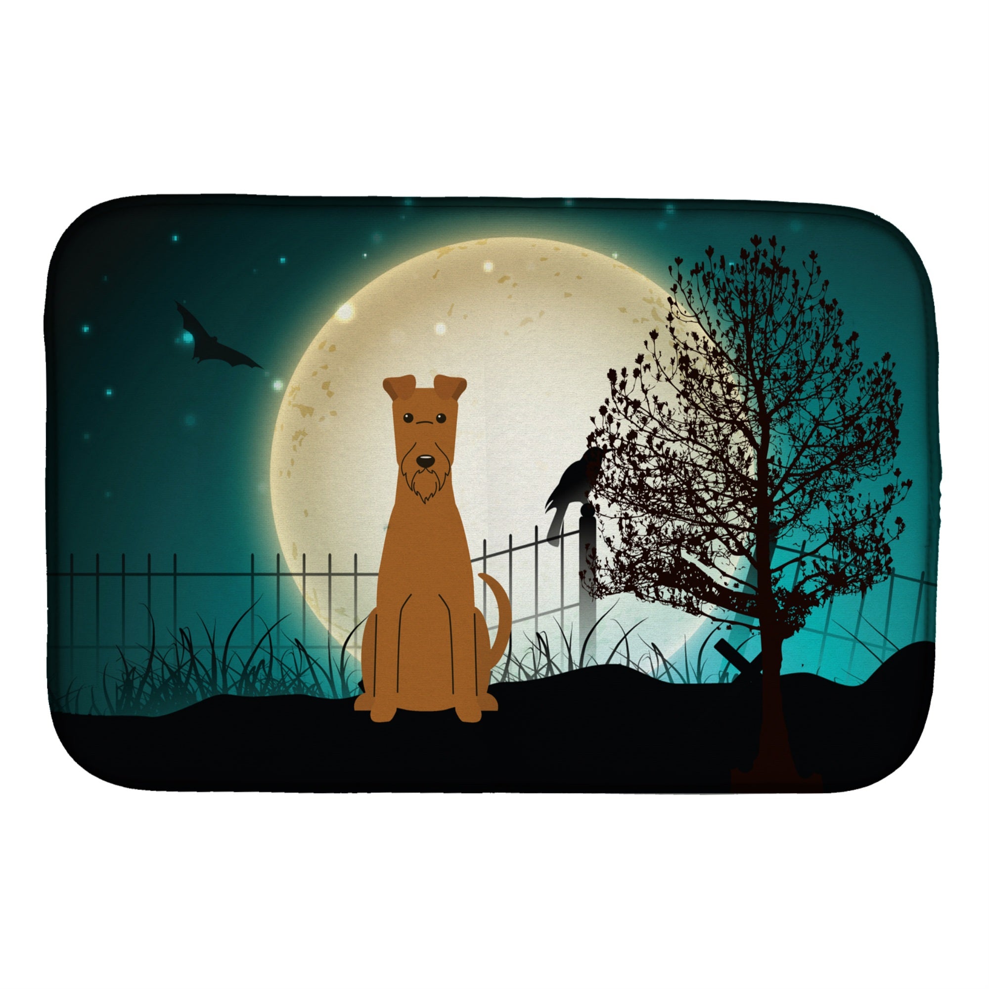 'Caroline'S Treasures Halloween Scary Irish Terrier Dish Drying Mat, 14'''' X 21''''''